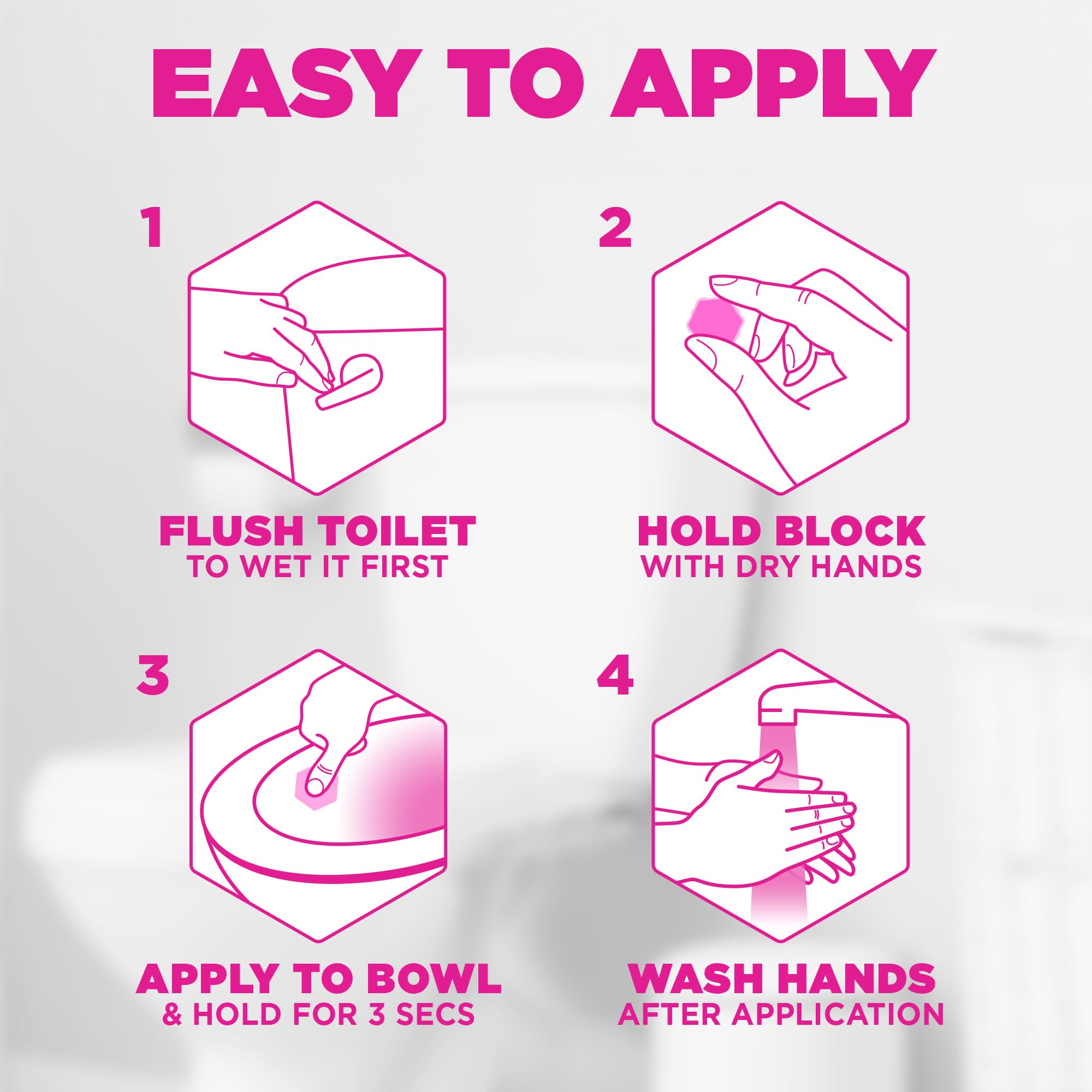 Harpic Hygienic Fresh Sticker Adhesive Toilet Block - Floral Scent, Pack of 4 Tablets