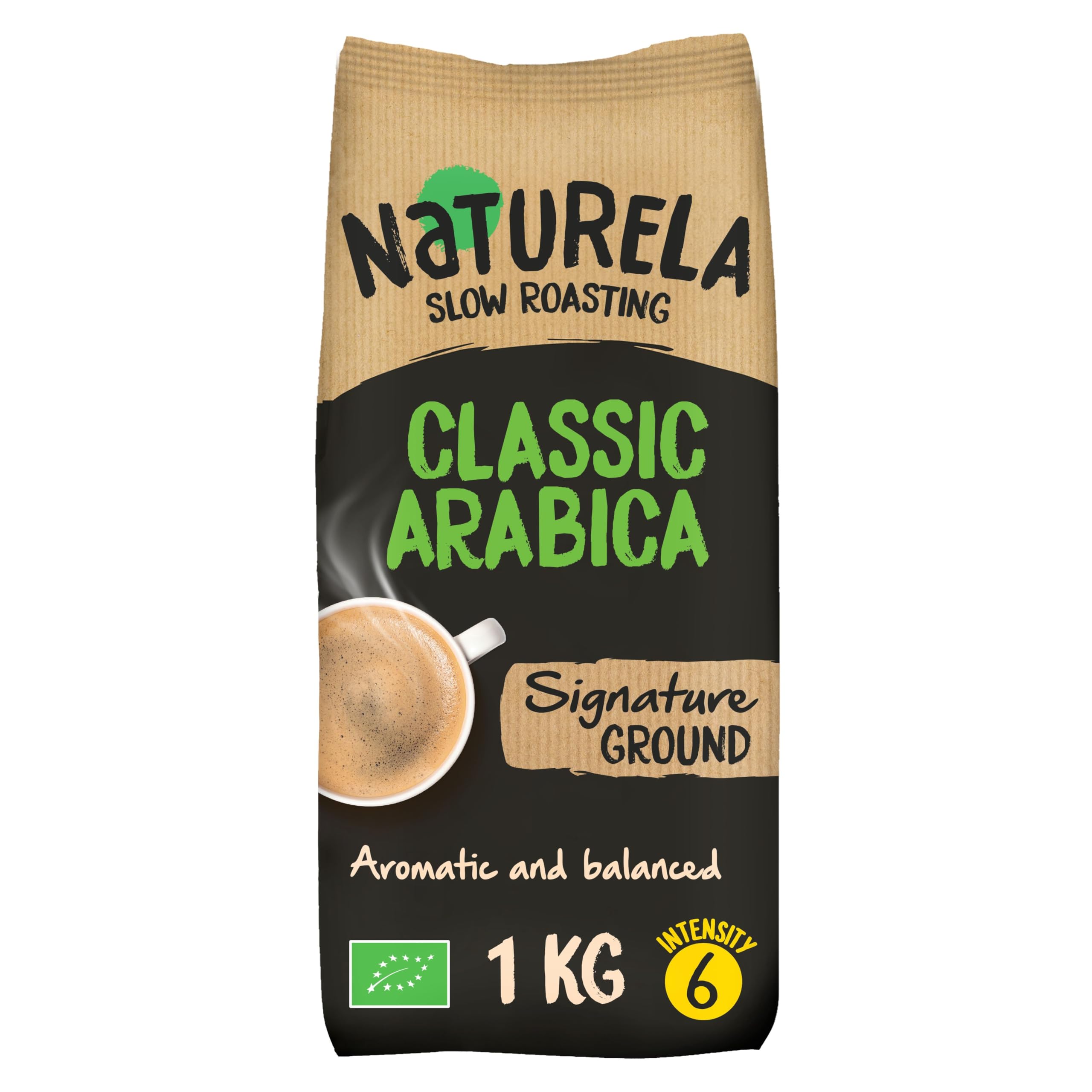 Naturela Organic Ground Coffee - 100% Arabica Slow-Roasted | 1 kg Pack 1