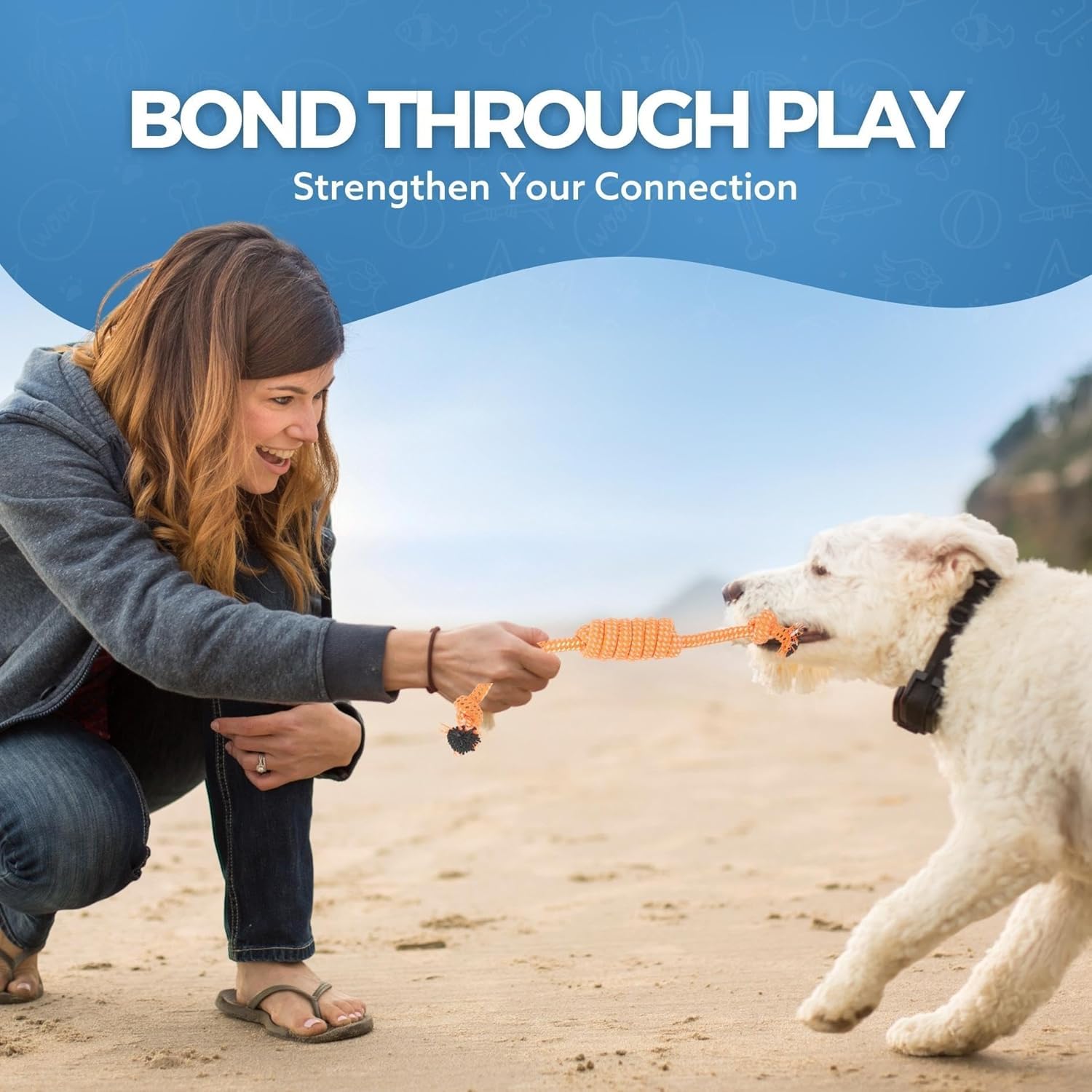 Fur & Bone Dog Chew Toys - Ultimate 10-Pack for Teething & Boredom | Cotton Rope Toys 6
