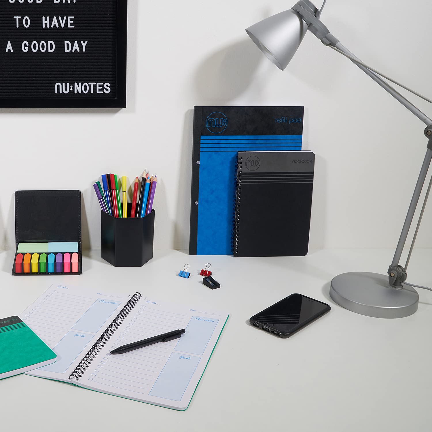 nu: Craze Cloud Range A7 Wirebound Notebook - Blue Cover, 80gsm FSC Paper, Perforated 5