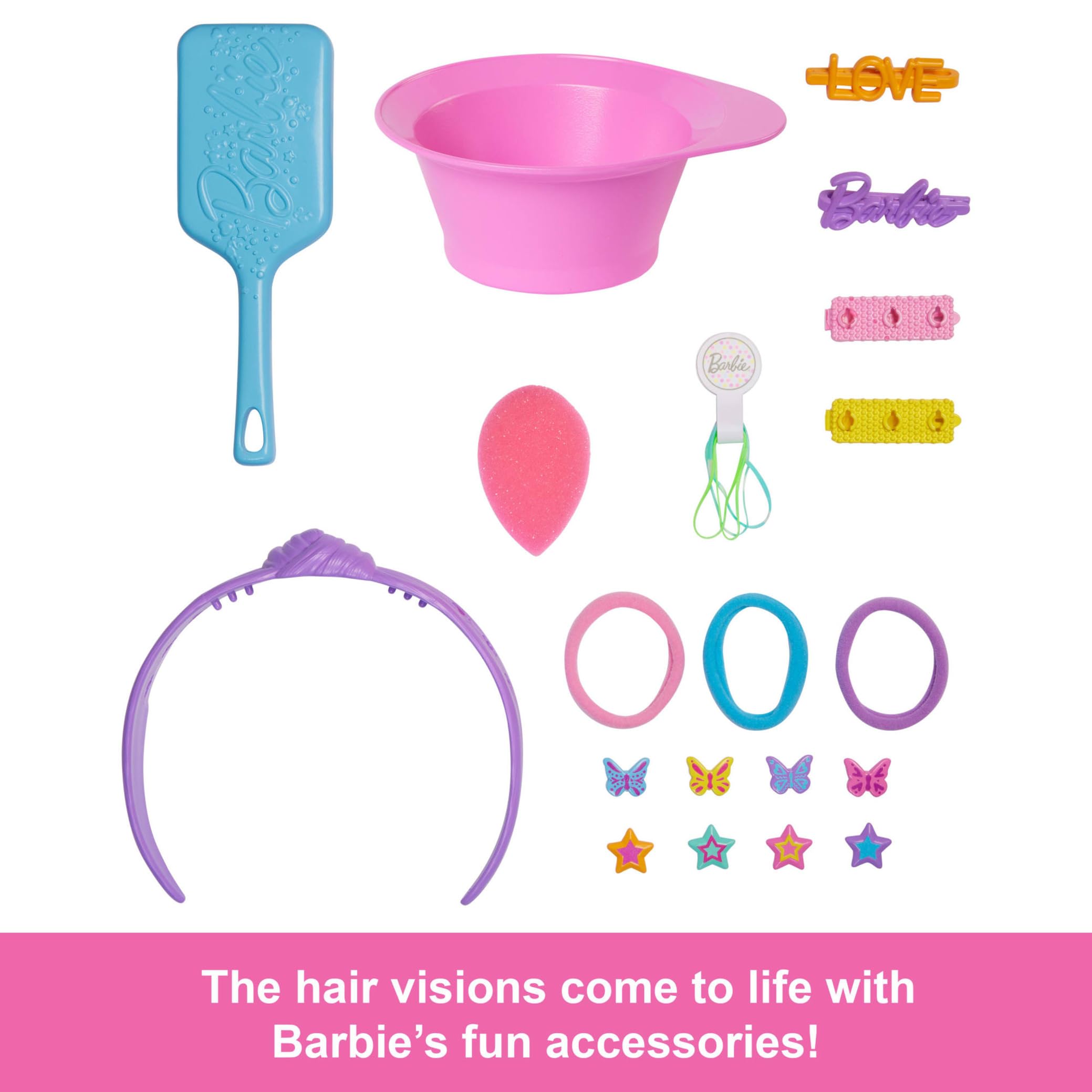 Barbie Styling Head - Dark Brown Hair with 20+ Accessories | Age 3+ | Pink 3