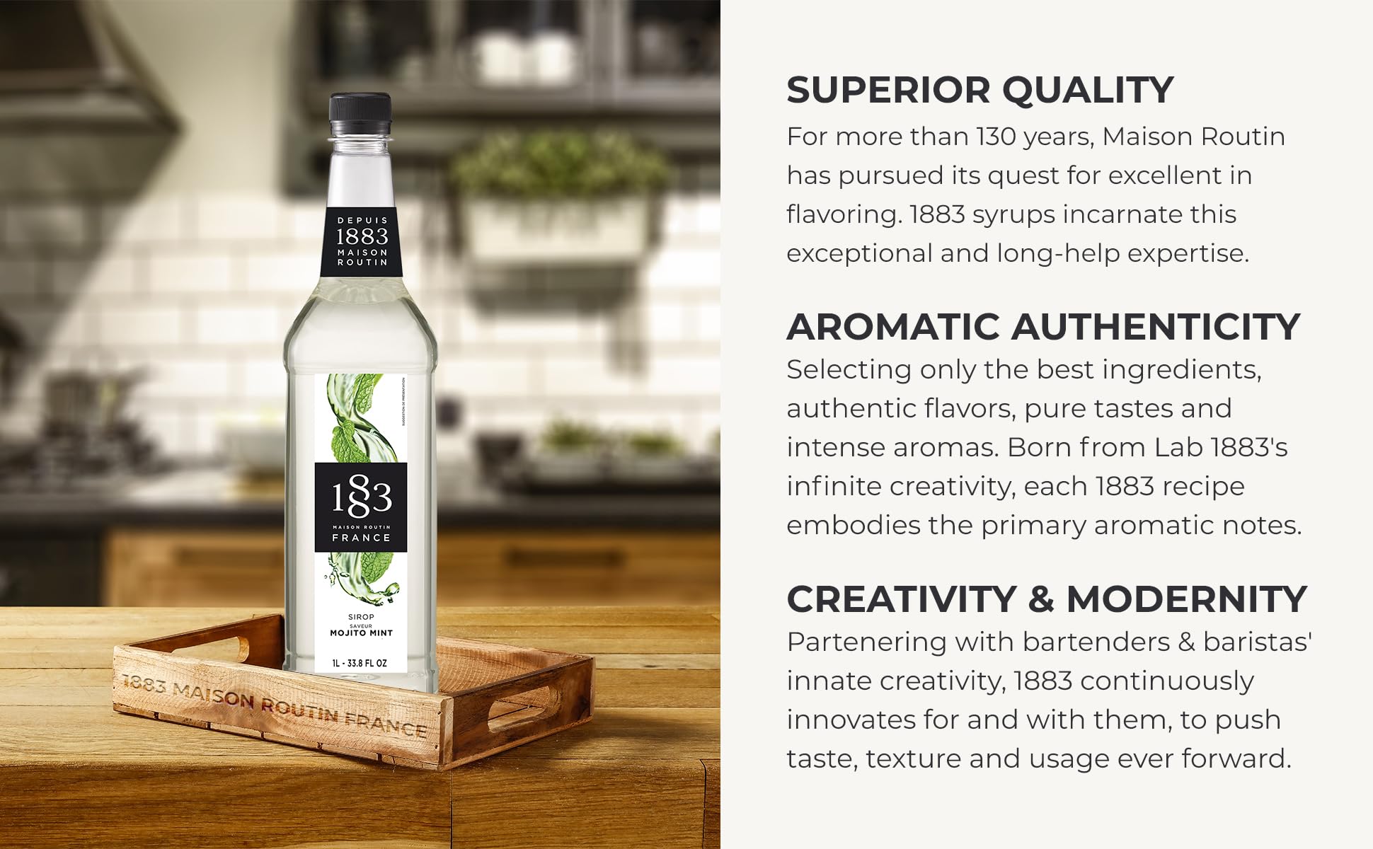 1883 MAISON ROUTIN Premium Mojito Mint Syrup - Refreshing Herbal Flavour | 1261g Liquid 7