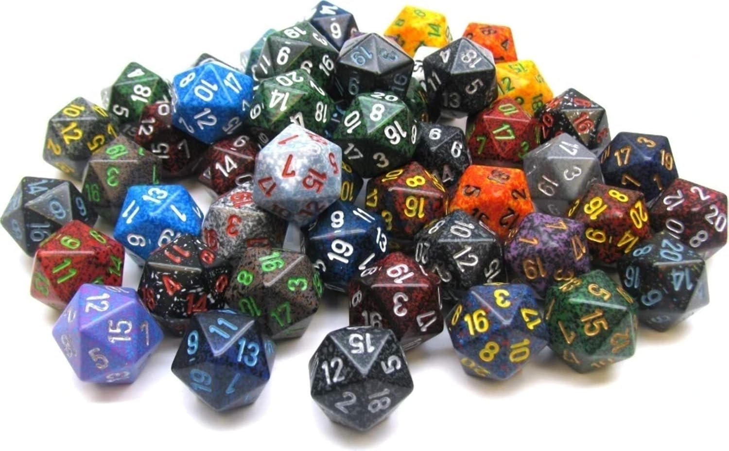 Chessex Polyhedral d20 Dice Bag of 50 Assorted Spec 1