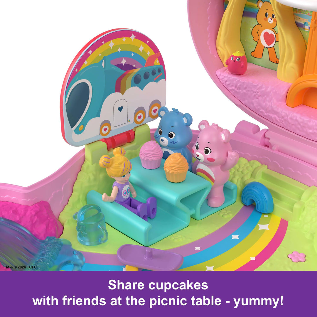 Polly Pocket x Care Bears Playset - Compact with Dolls, Car & Accessories