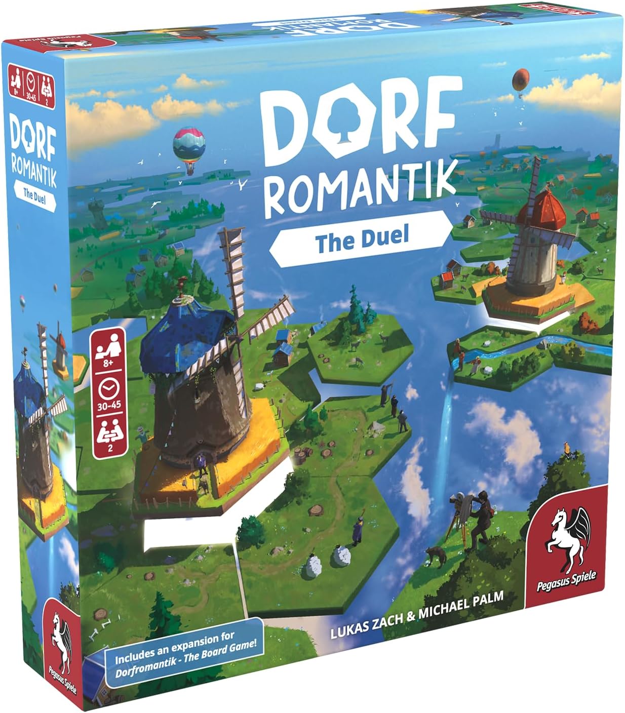 Pegasus Spiele Dorfromantik - Das Duell, englische Ausgabe, Brettspiel
