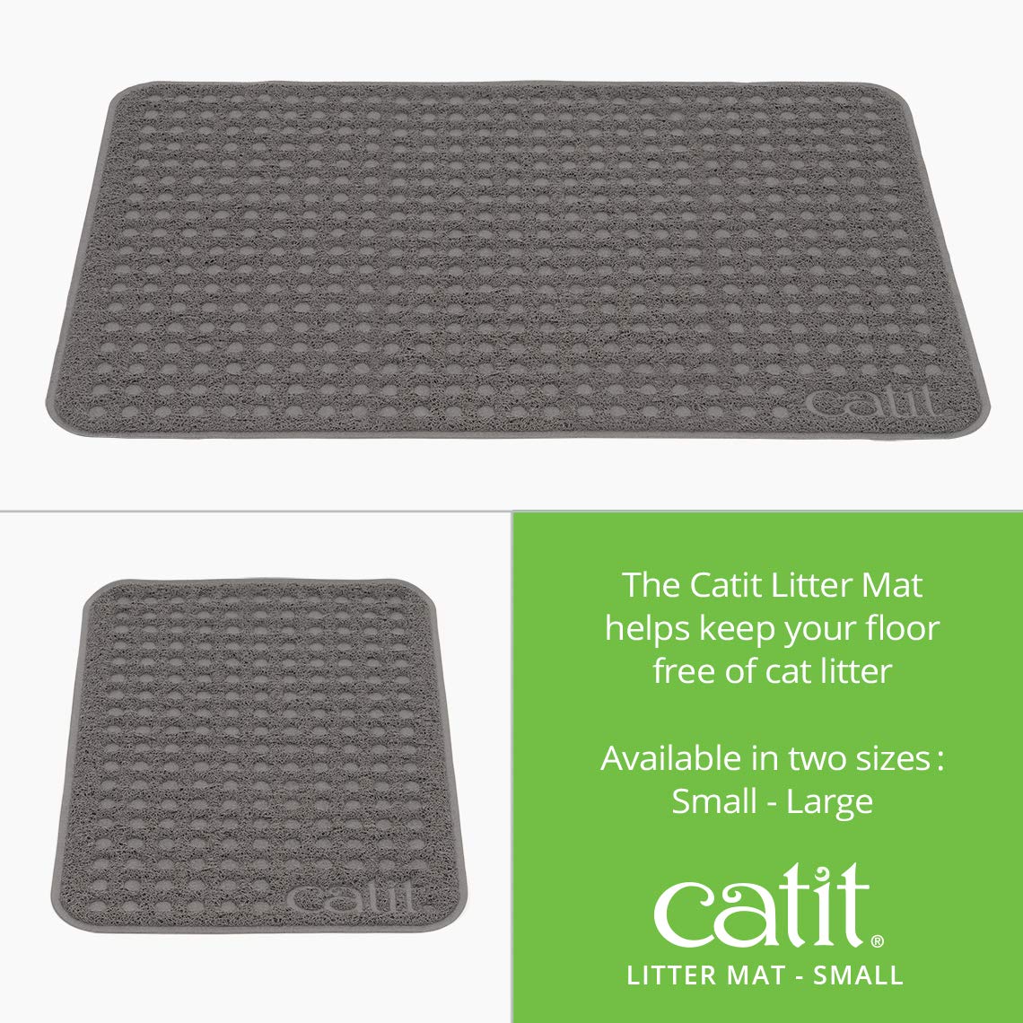 Catit Litter Mat - Soft Grippy Surface for Litter Containment | 40 x 60 cm | Gray 3