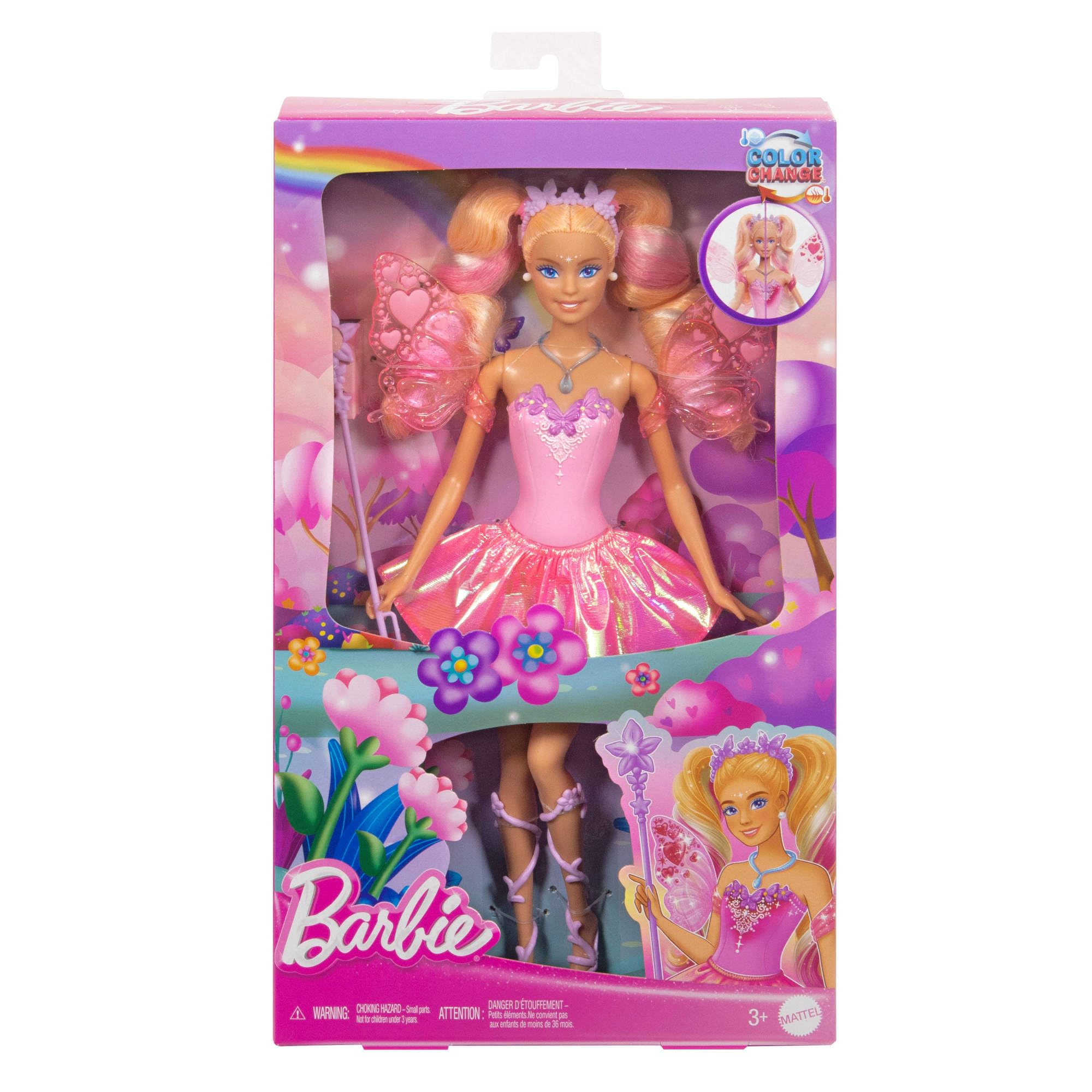 Barbie Fairy Doll with Toy Wand & Fashion Accessories - Color Change Feature | Ages 3+ | JCP76 6