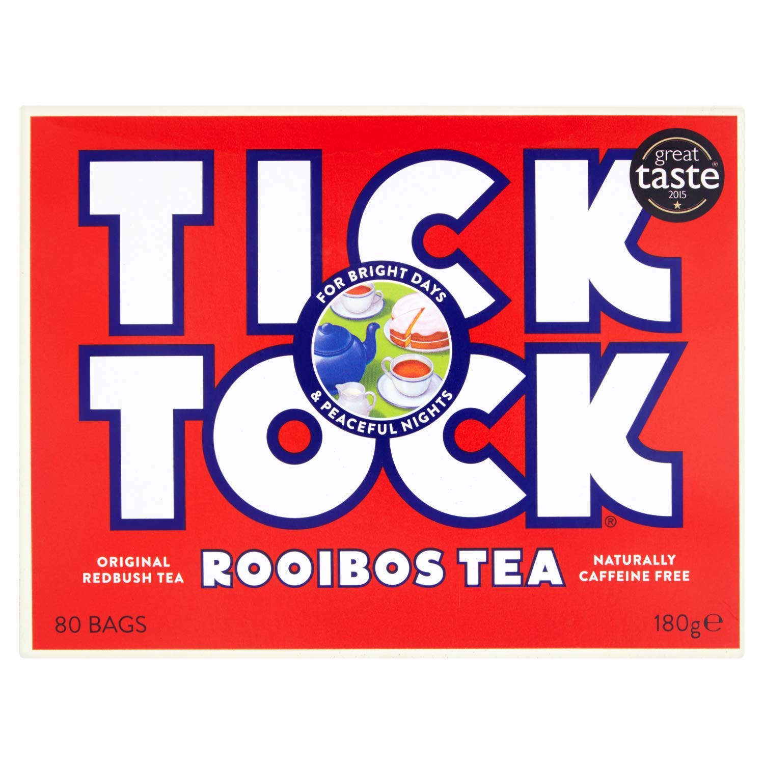 Tick ​​Tock Rooibos Tee, 80 Teebeutel - Natürlich koffeinfreier Rotbuschtee