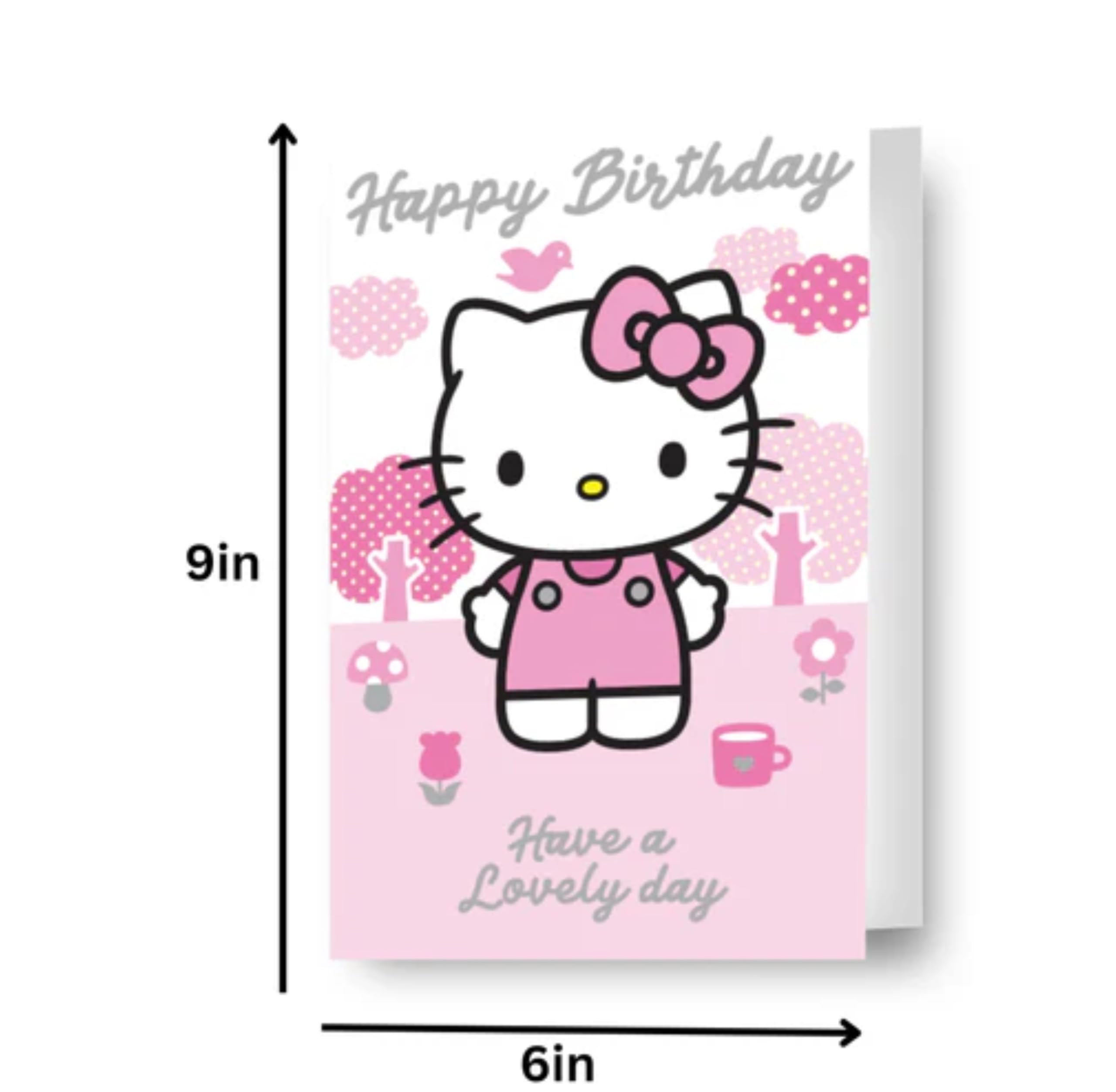 Danilo Promotions LTD Hello Kitty Birthday Card - 5x7 Inches | Blank Inside | Unisex Kids/Adults