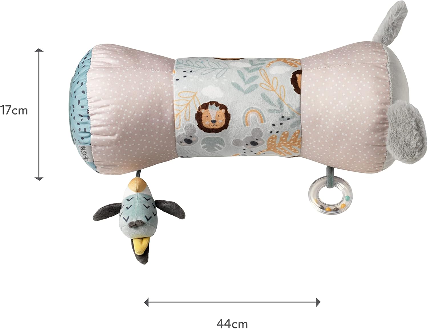 Nuby Animal Adventures Tummy Time Pillow - Sensory Play with Mirror & Crinkle Ears 2