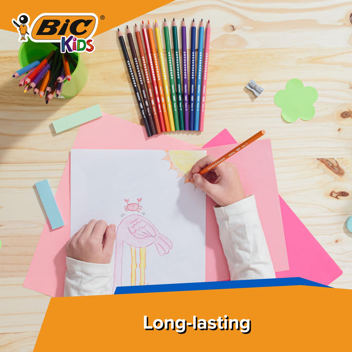 BIC Kids Evolution Coloured Pencils - Wood-Free, Durable Art Supplies for Kids