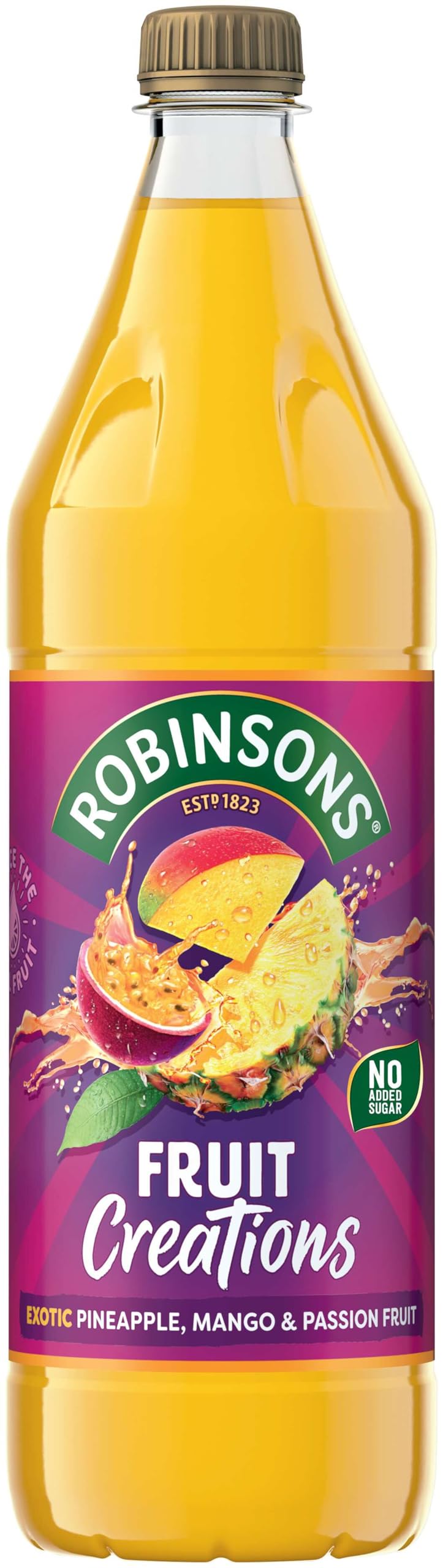 Robinsons Fruit Creations Real Fruit Squash, Low Calorie Exotic Pineapple, Mango & Passion Fruit