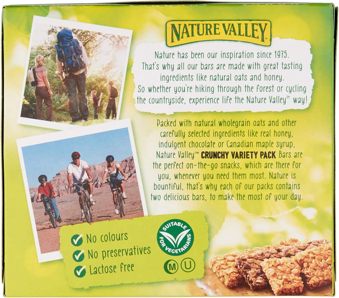 Nature Valley Crunchy Variety Pack Cereal Bars 5 x 42g (Pack of 5, 25 Bars Total)