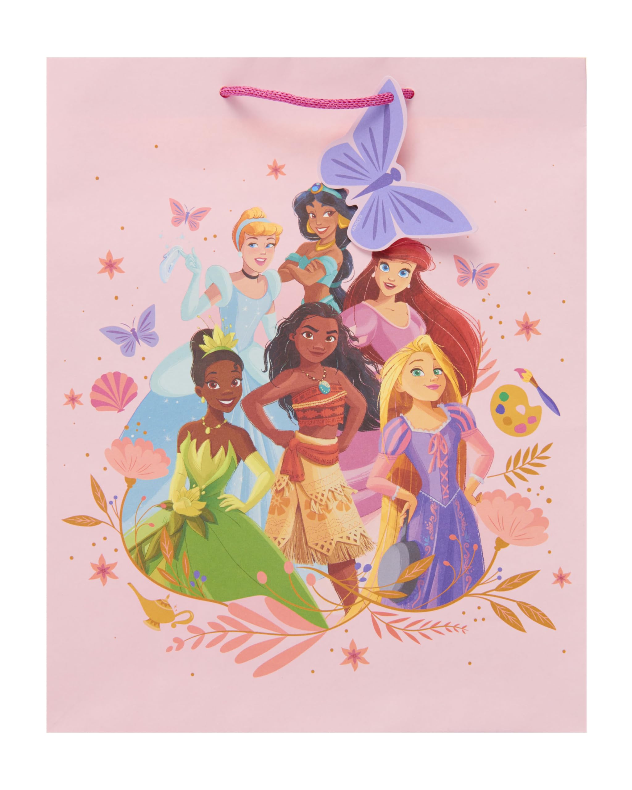 UK Greetings Disney Princess Large Gift Bag - Pink Paper Gift Wrap for Presents | 33 x 26.7 cm 5