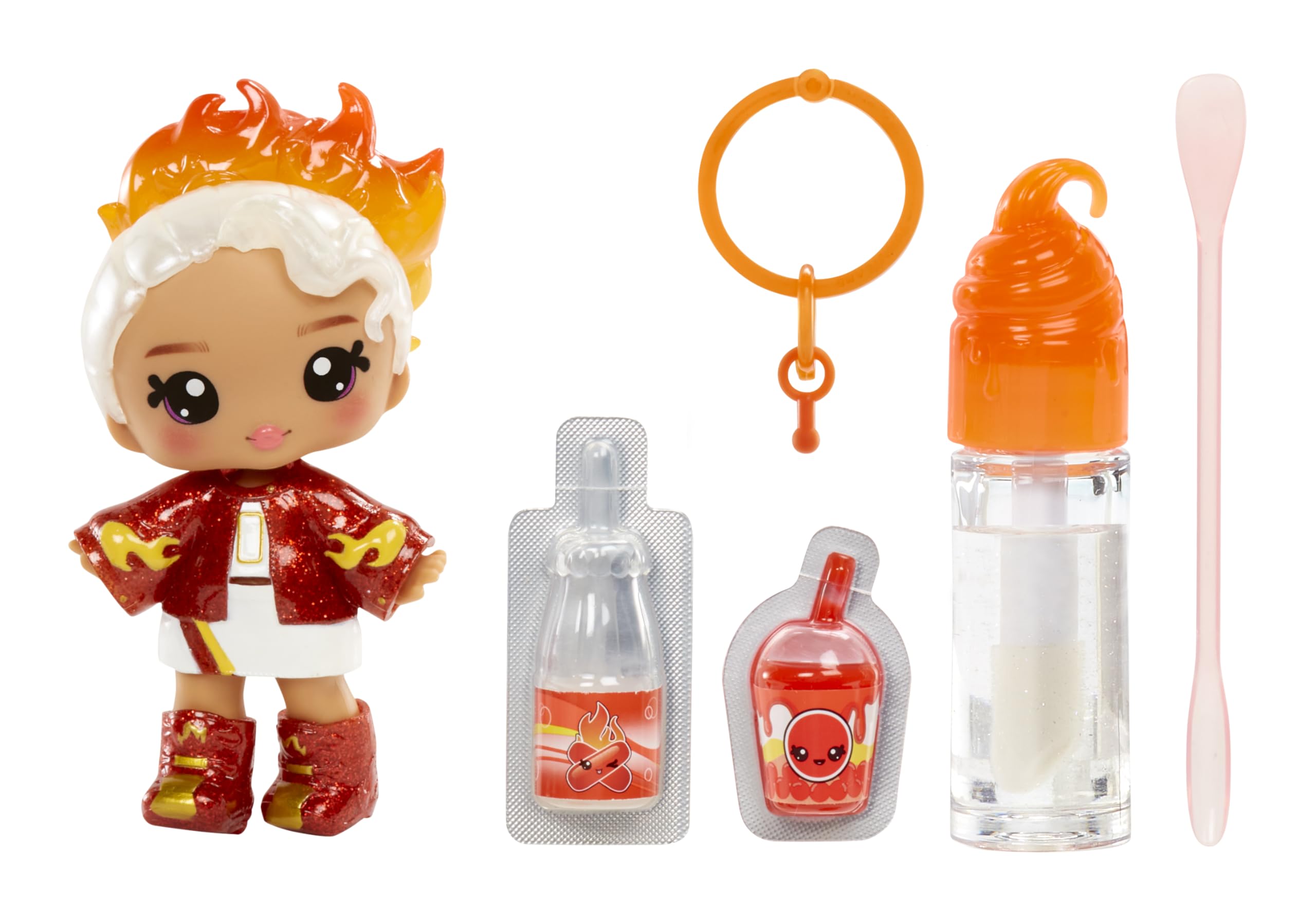 Yummiland Lip Gloss Doll - Amber Cinnamon - DIY Scented Fashion Doll with Customizable Lip Gloss Kit
