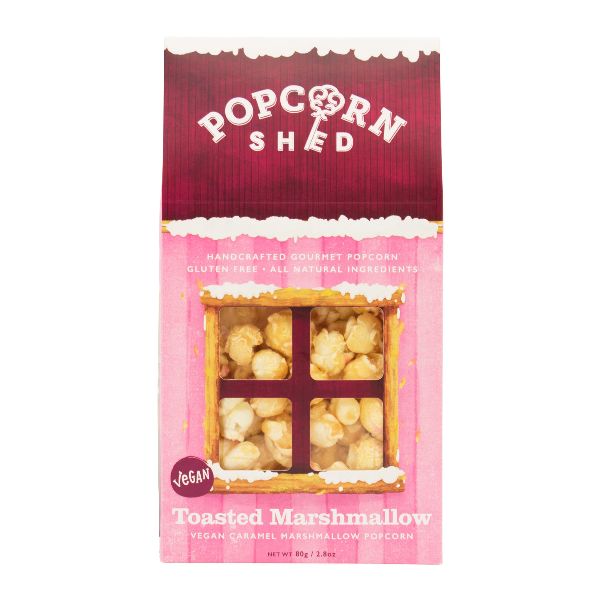 Popcorn Shed Toasted Marshmallow Gourmet Popcorn (1 x80g) - Vegan, Low Calorie, Perfect for Movie Nights & Gifting 1