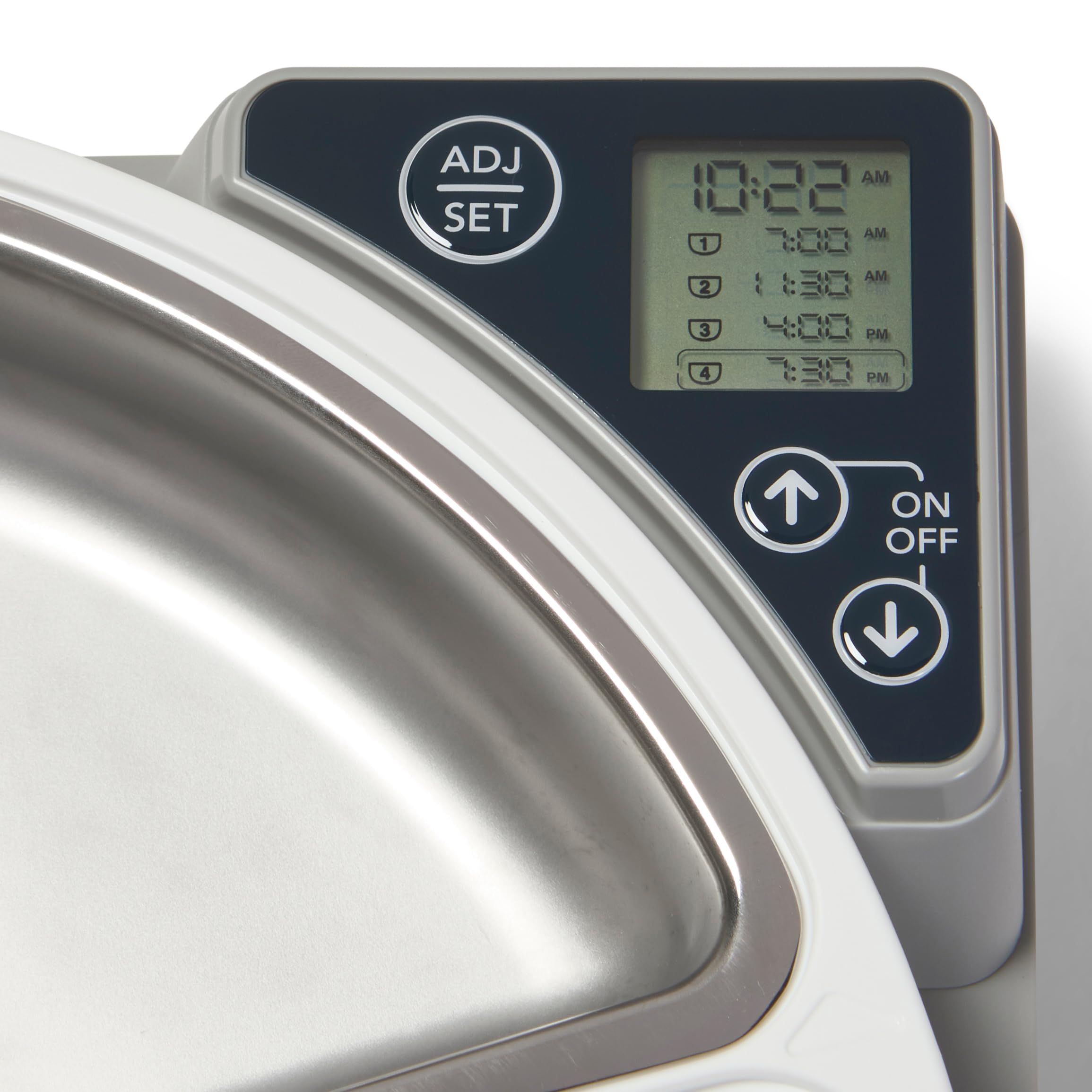 Closer Pets 5 Meal Automatic Feeder - Grey | Stainless Steel Bowls | Digital Timer 3