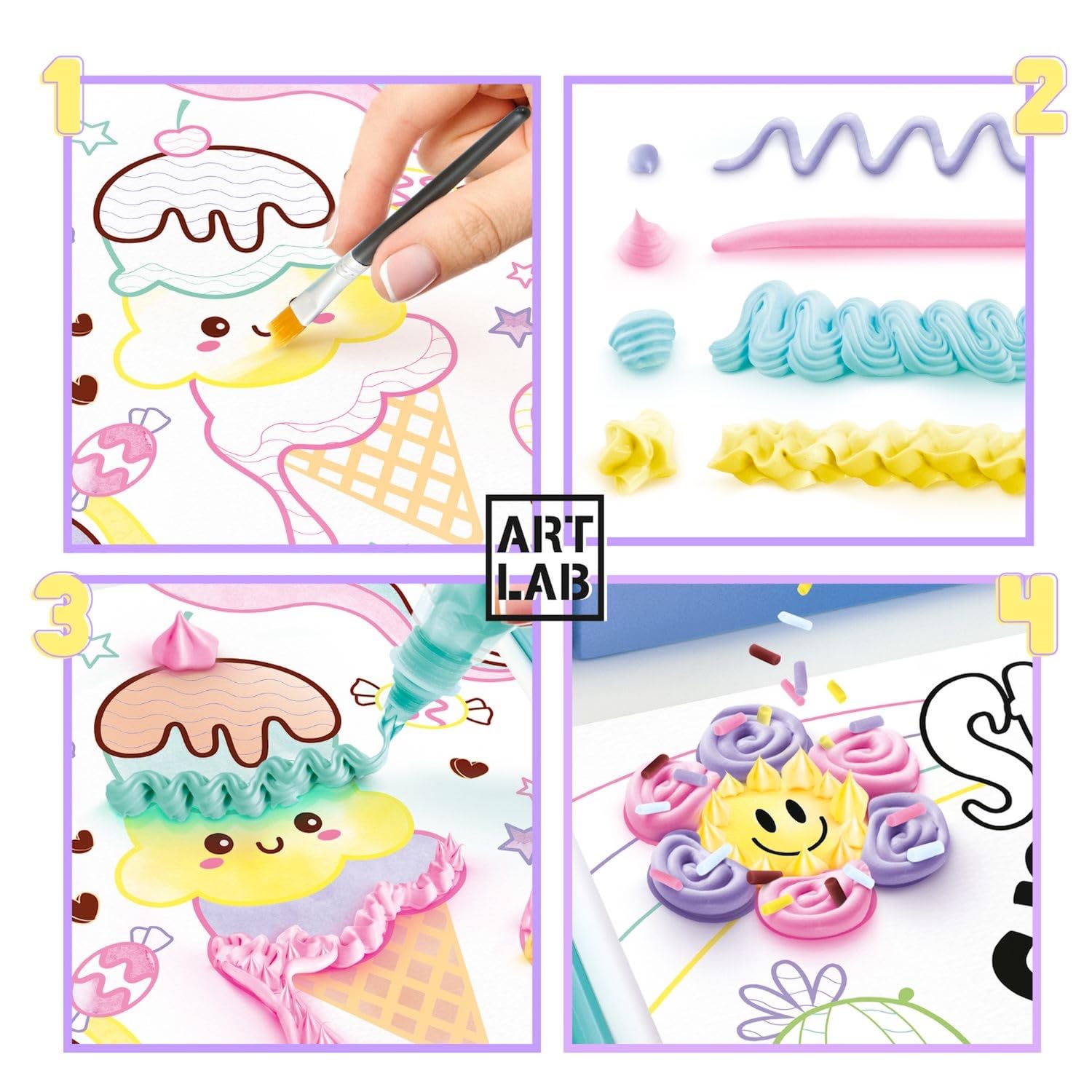 Canal Toys Art Lab Fluffy Painting Studio - 3D Art Set with 10 Posters & Water-Based Paint 4