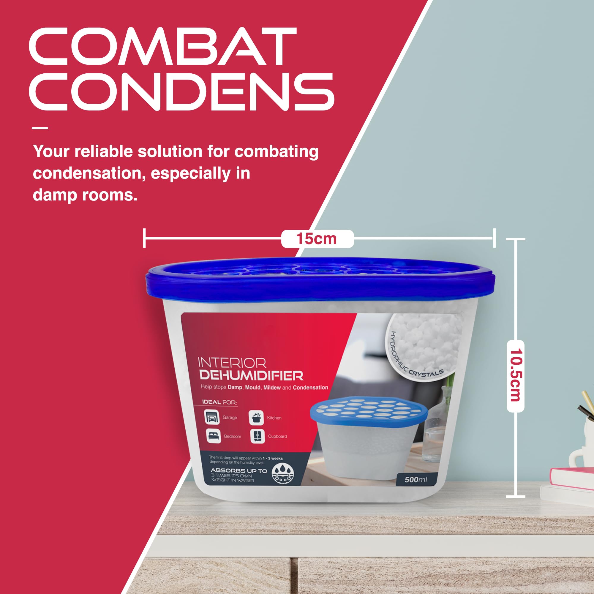 Sterlix Dehumidifier Tubs - 5 Pack 500ml Capacity | Combats Condensation & Mould 2