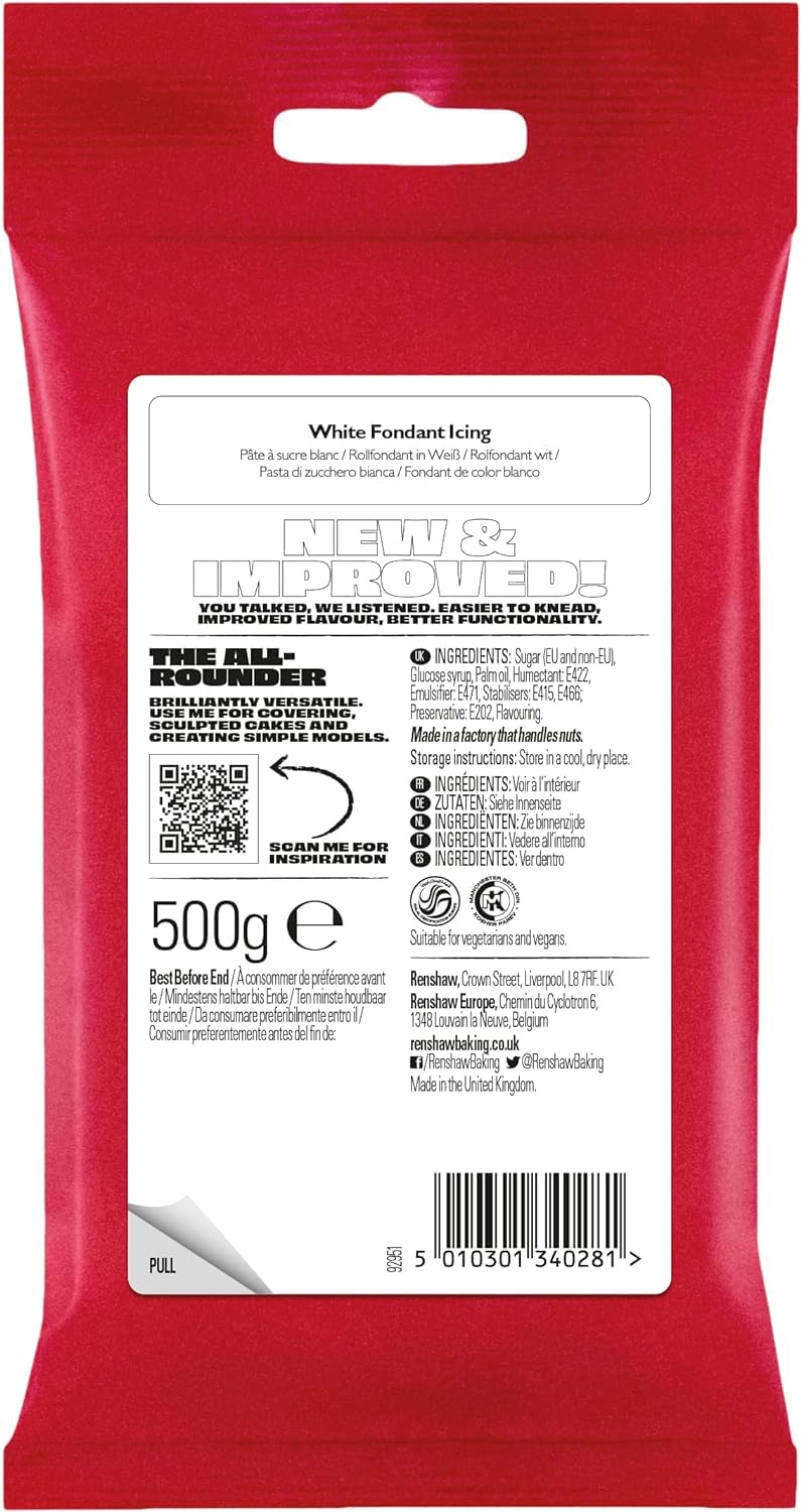 Renshaw White Just Roll With It Fondant Icing - Ready to Roll | 500g
