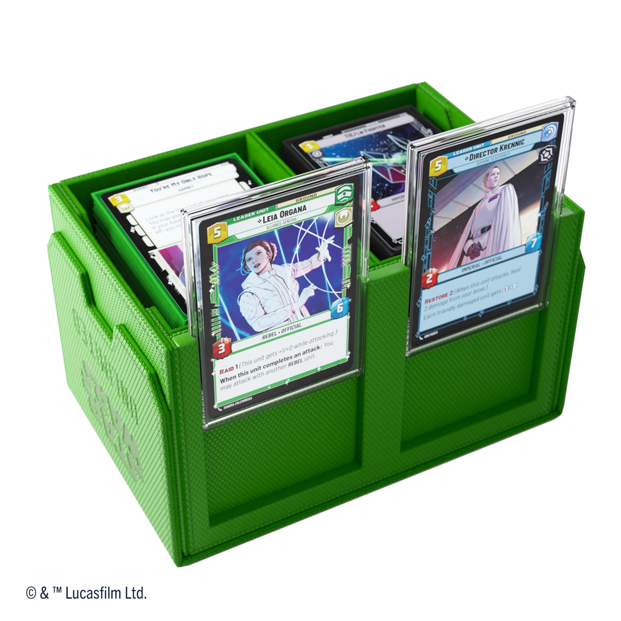 Gamegenic Star Wars Unlimited Double Deck Pod - Green | Holds 2 Double-Sleeved Decks | UV Protection 3