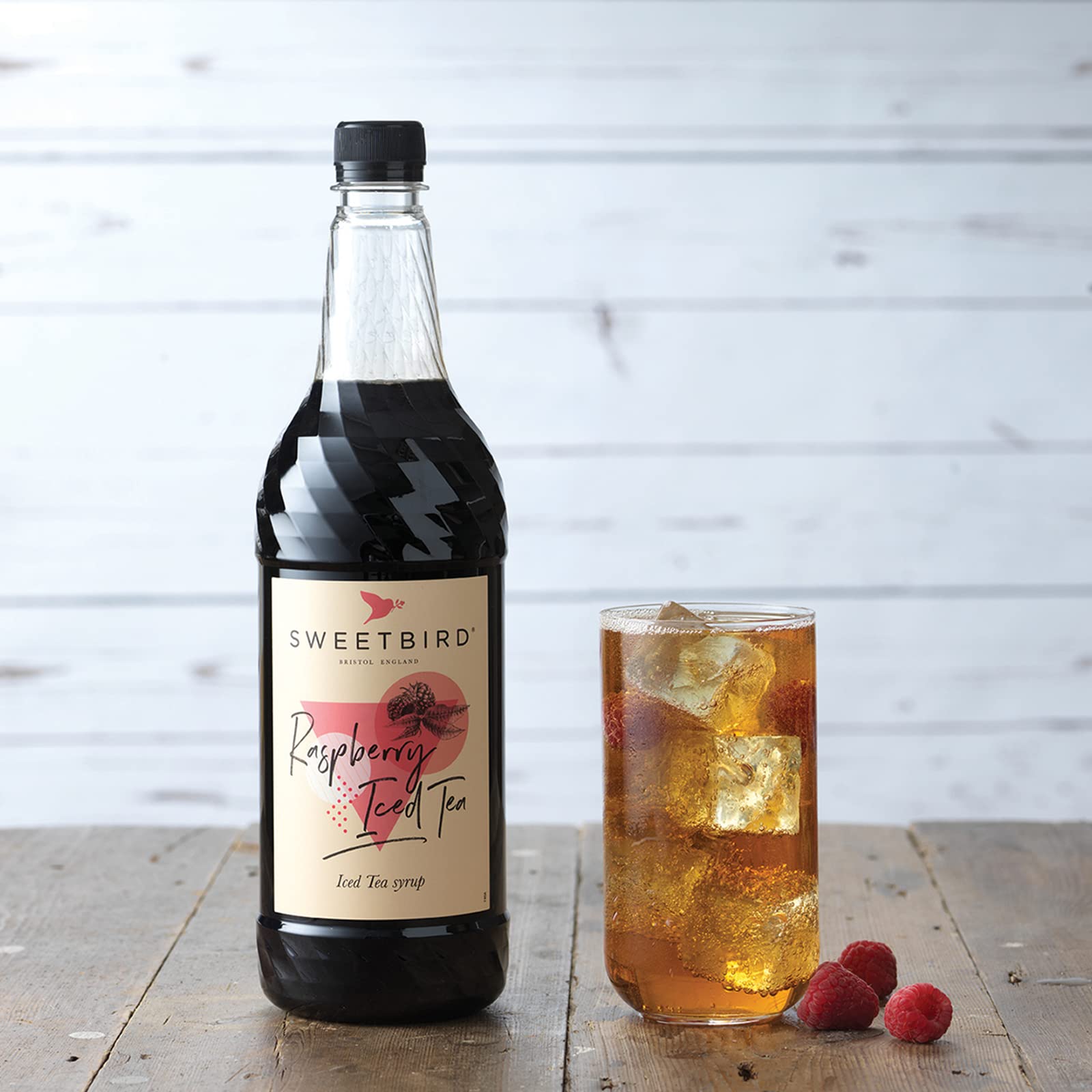 Sweetbird Raspberry Iced Tea Syrup - 1 Litre | Vegan Friendly | Makes 41 Drinks