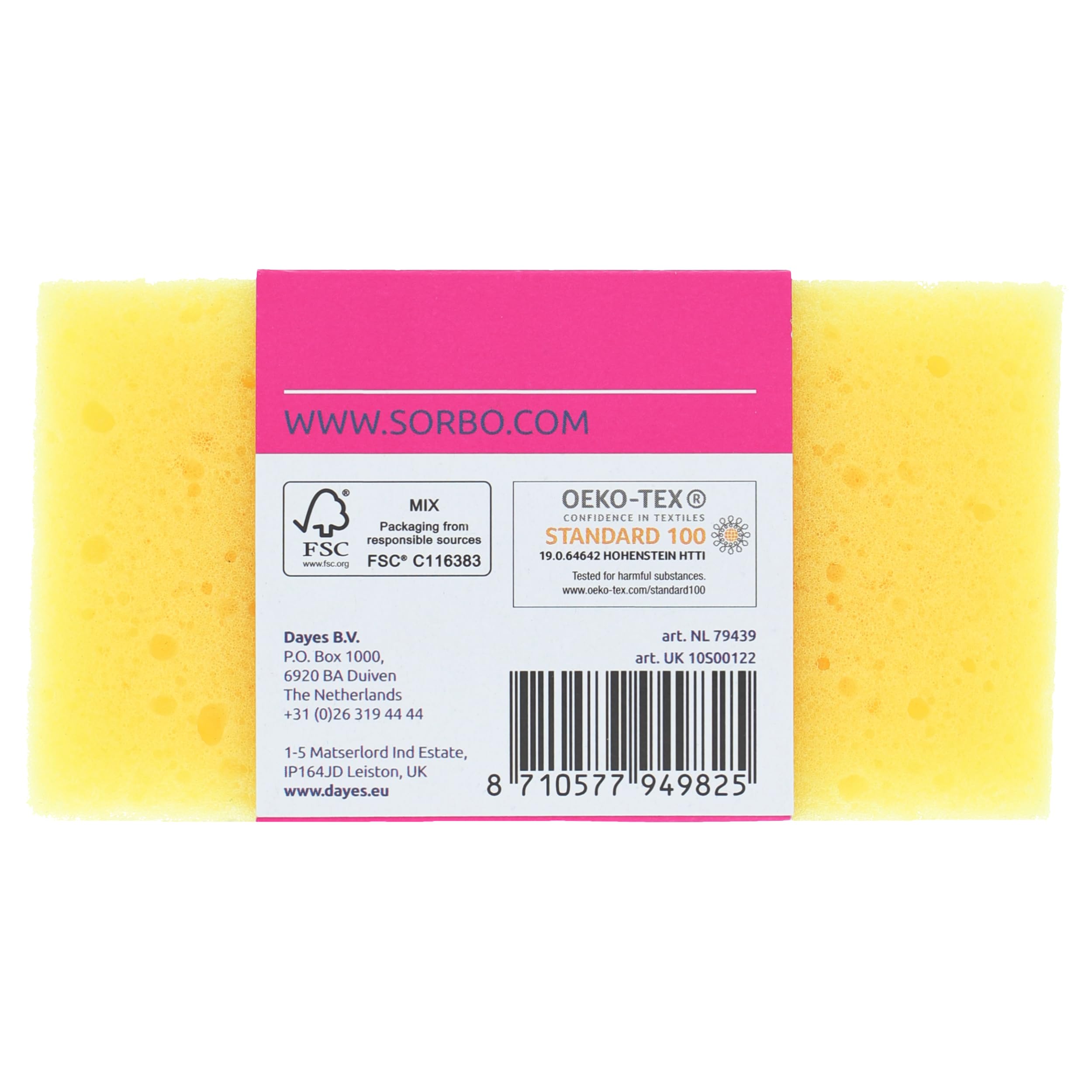 Sorbo Extra Large Scouring Sponge - Durable Foam for Stubborn Grime | 2 Pack | 11.5cm x 6cm x 4cm 2