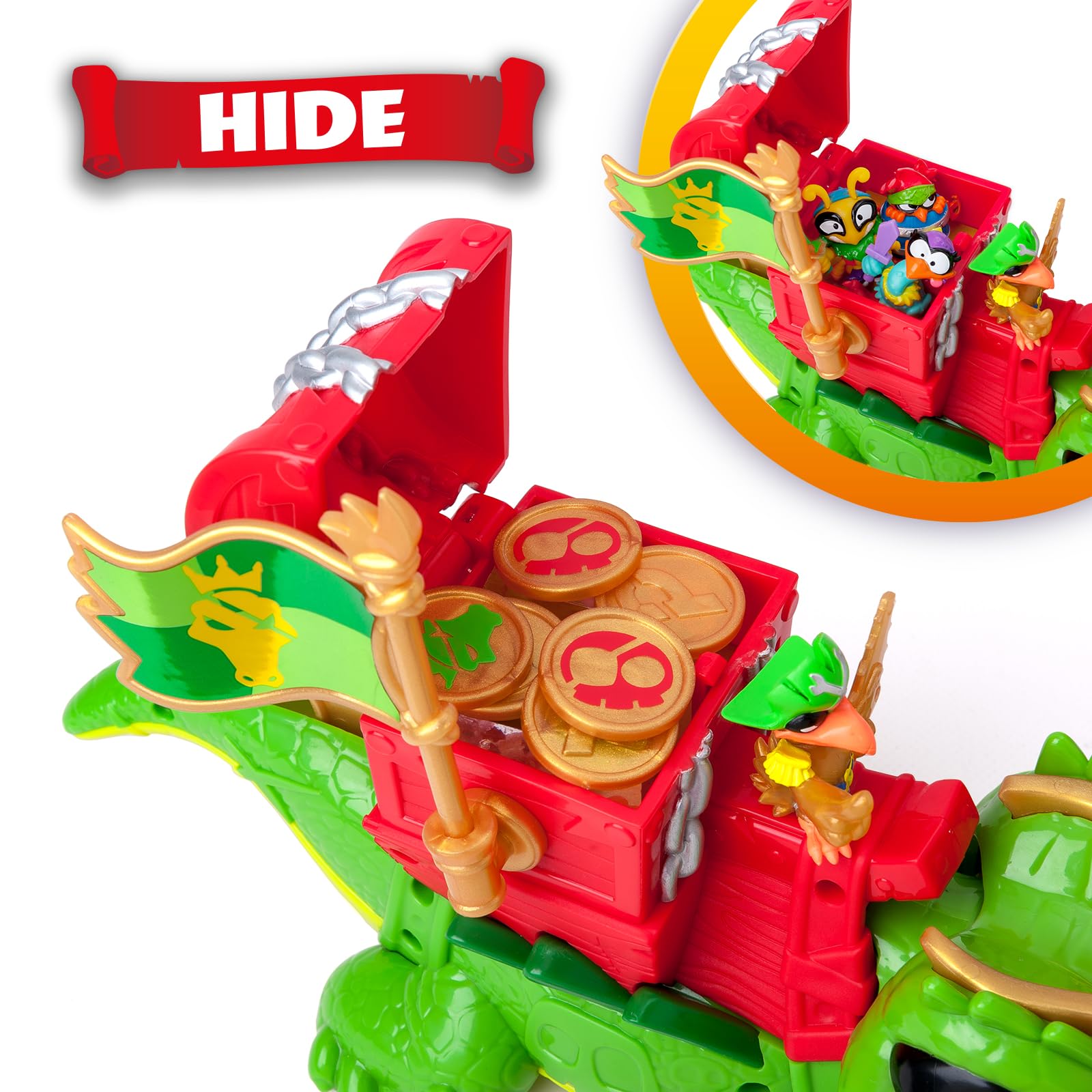 PIRATIX ADVENTURE WORLD King Croc Articulated Crocodile Figure | Includes Captain Jawcrush & Treasure 5