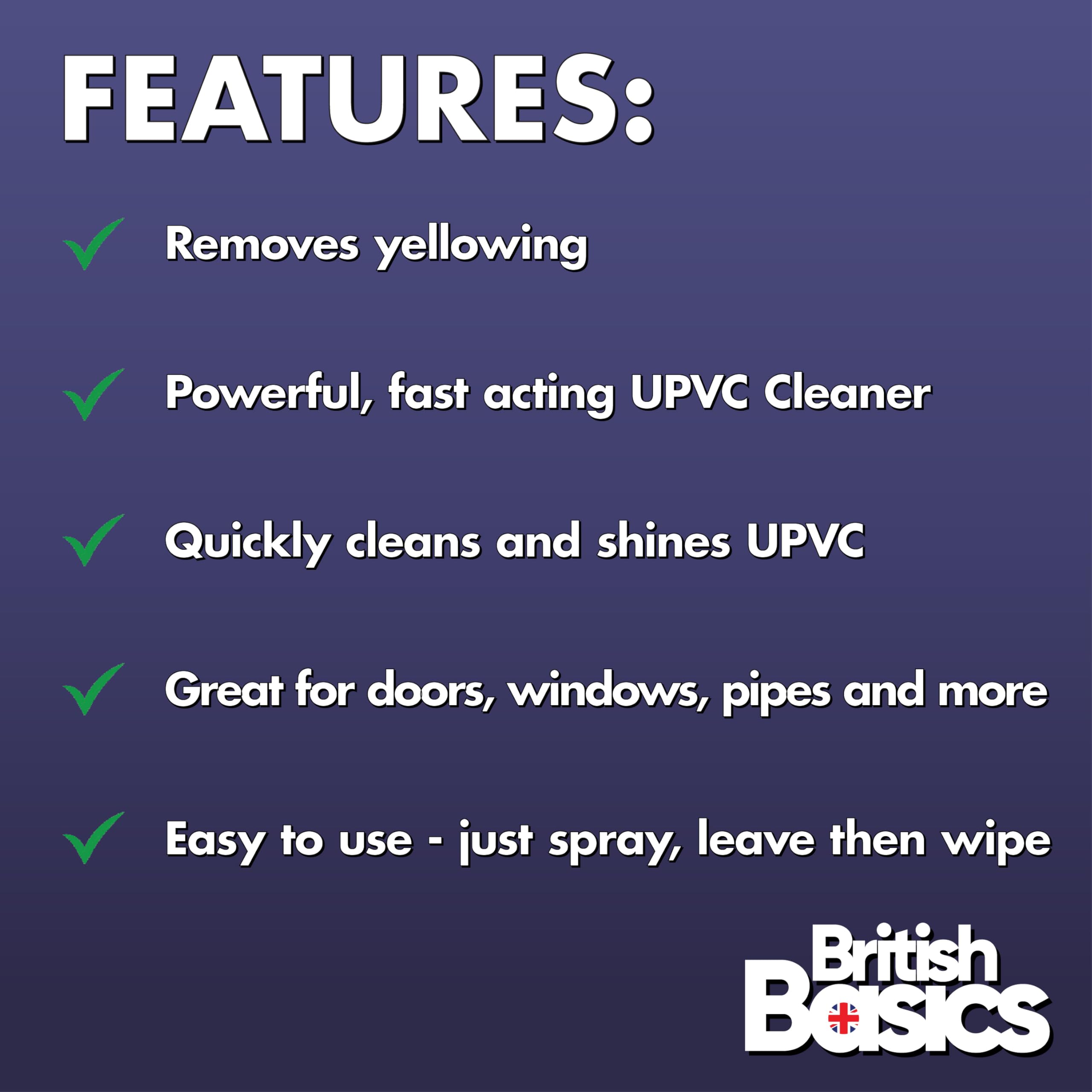 BritishBasics UPVC Cleaner Spray - Streak-Free Shine | 500 ml Unscented Liquid 7