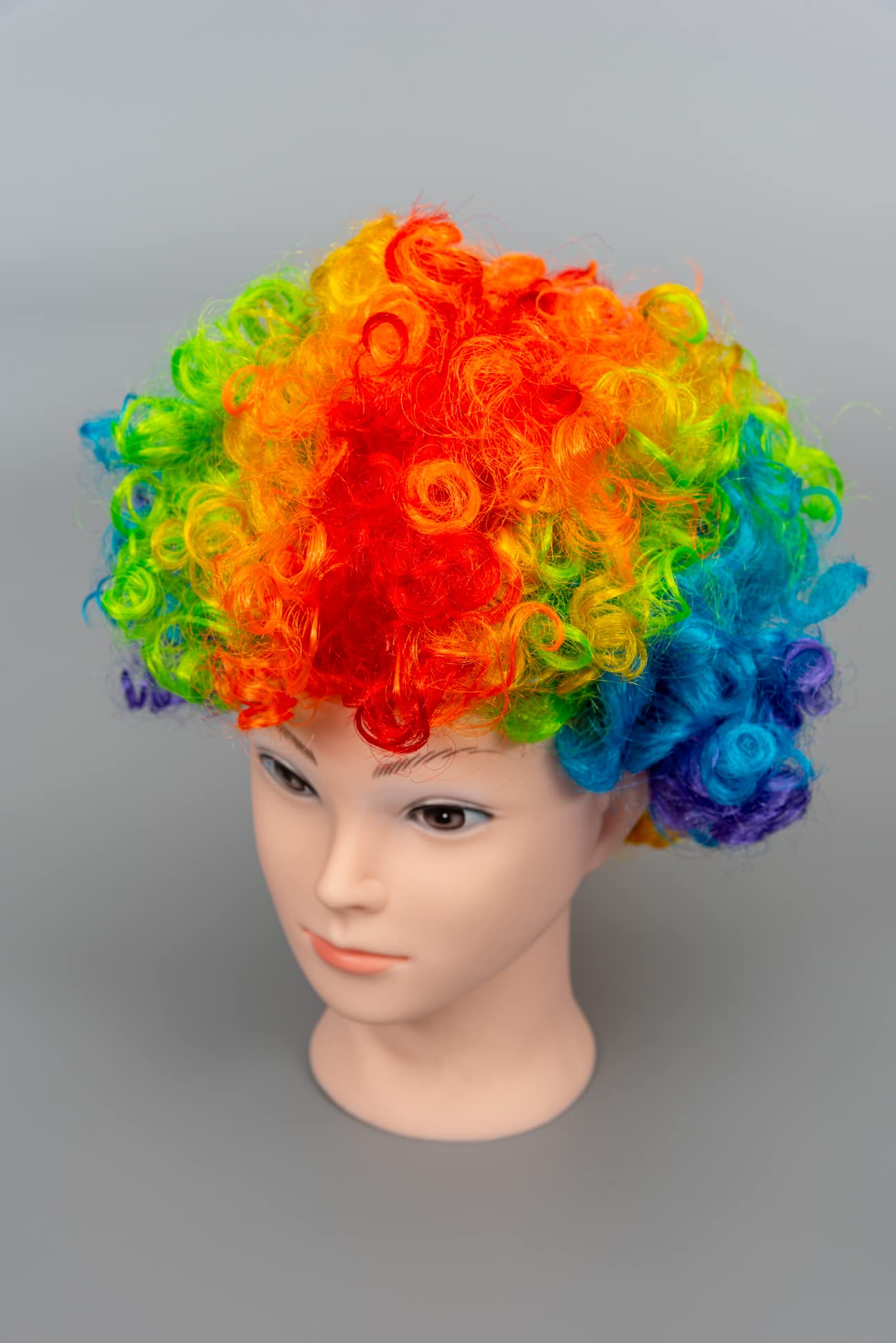 SHATCHI Rainbow Afro Wig Curly Bouncy Hair for Fancy Dress Party Costume Disco 60s 70s 80s Theme Unisex 2
