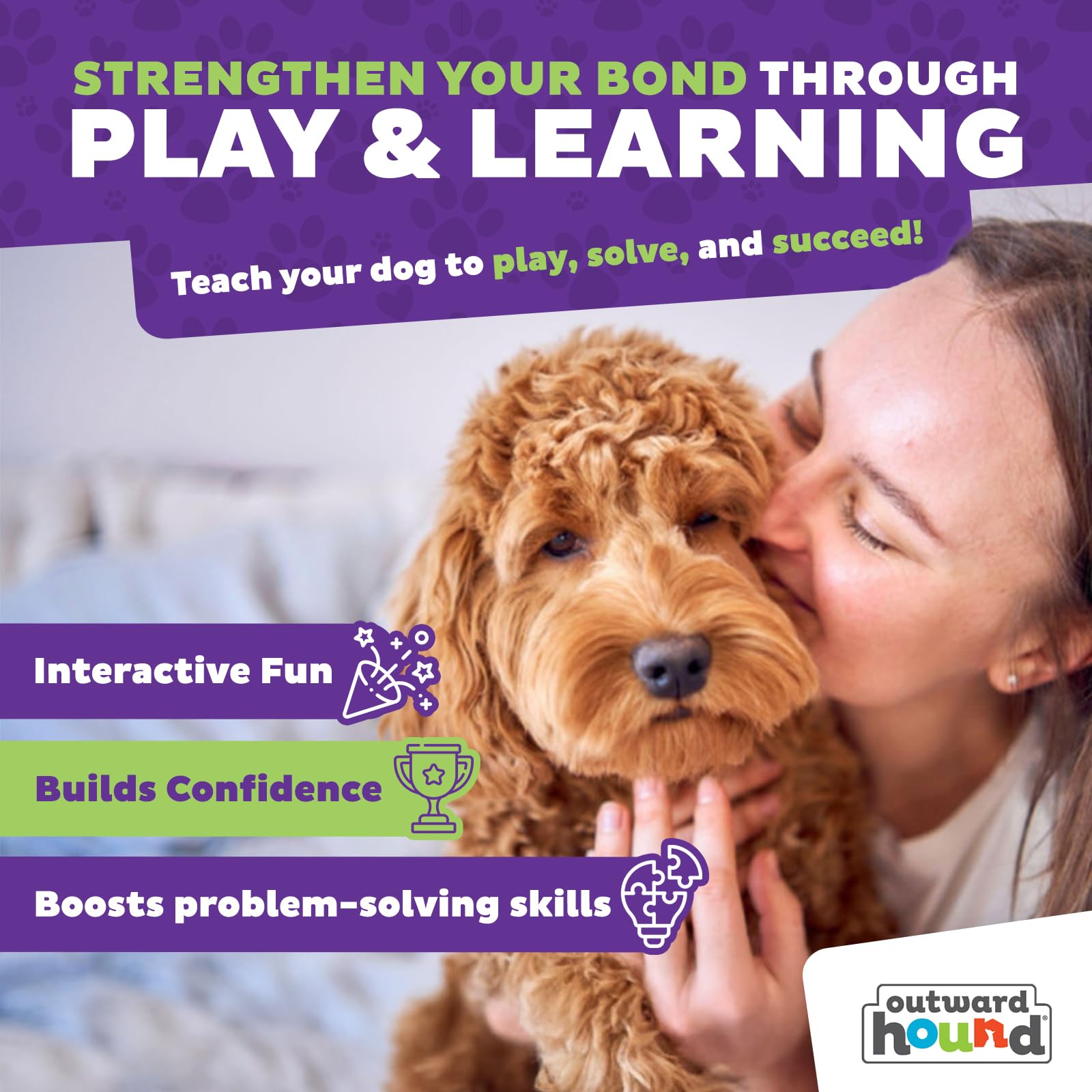 Outward Hound Nina Ottosson Dog Brick Interactive Treat Puzzle Toy - Level 2 Intermediate | Plastic 5