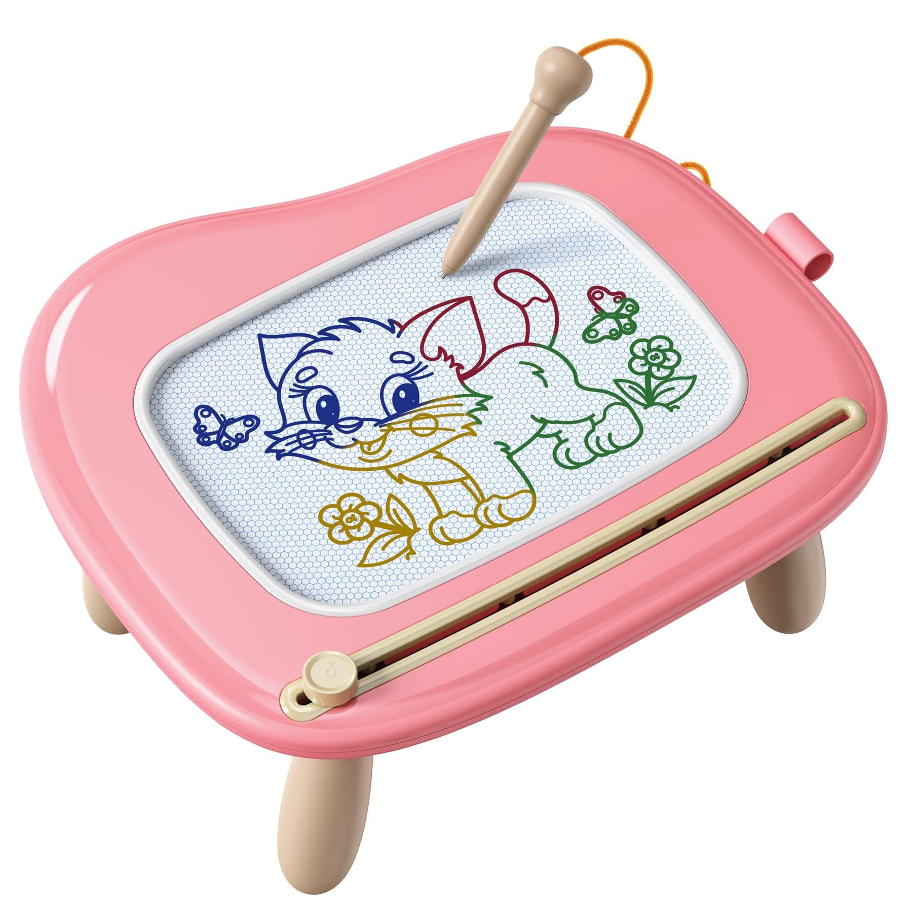 KOKODI Magnetic Drawing Board - 4 Color Zones | Adjustable Legs | Ages 1-3