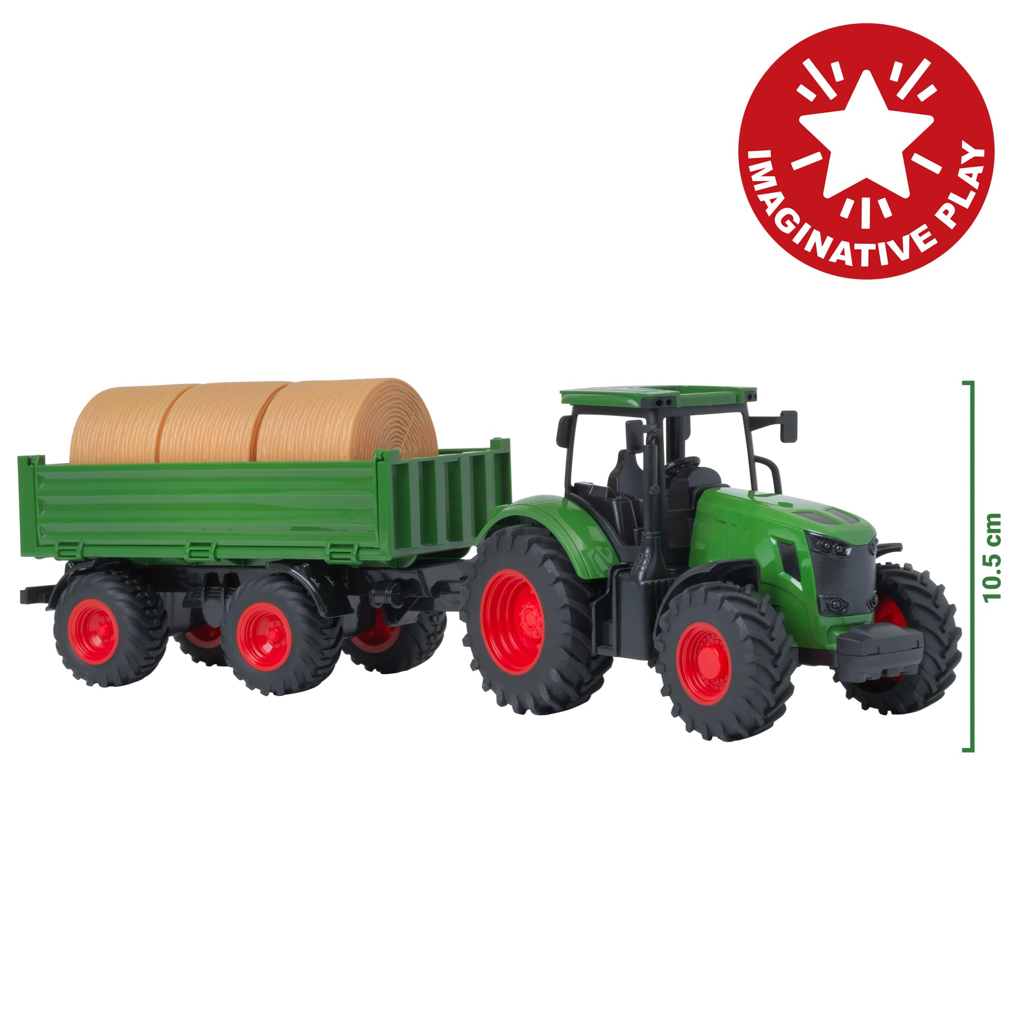 Classic Country Tractor & Trailer Set - 42cm | Moving Parts | Plastic 4