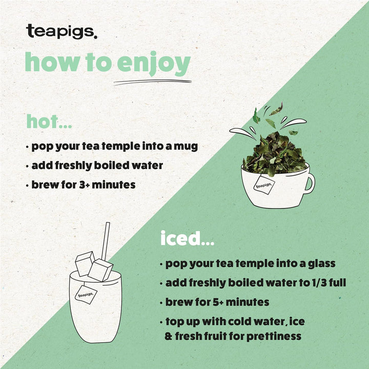 teapigs Moroccan Mint Green Tea Bags - Refreshing Chunmee Green Tea with Peppermint
