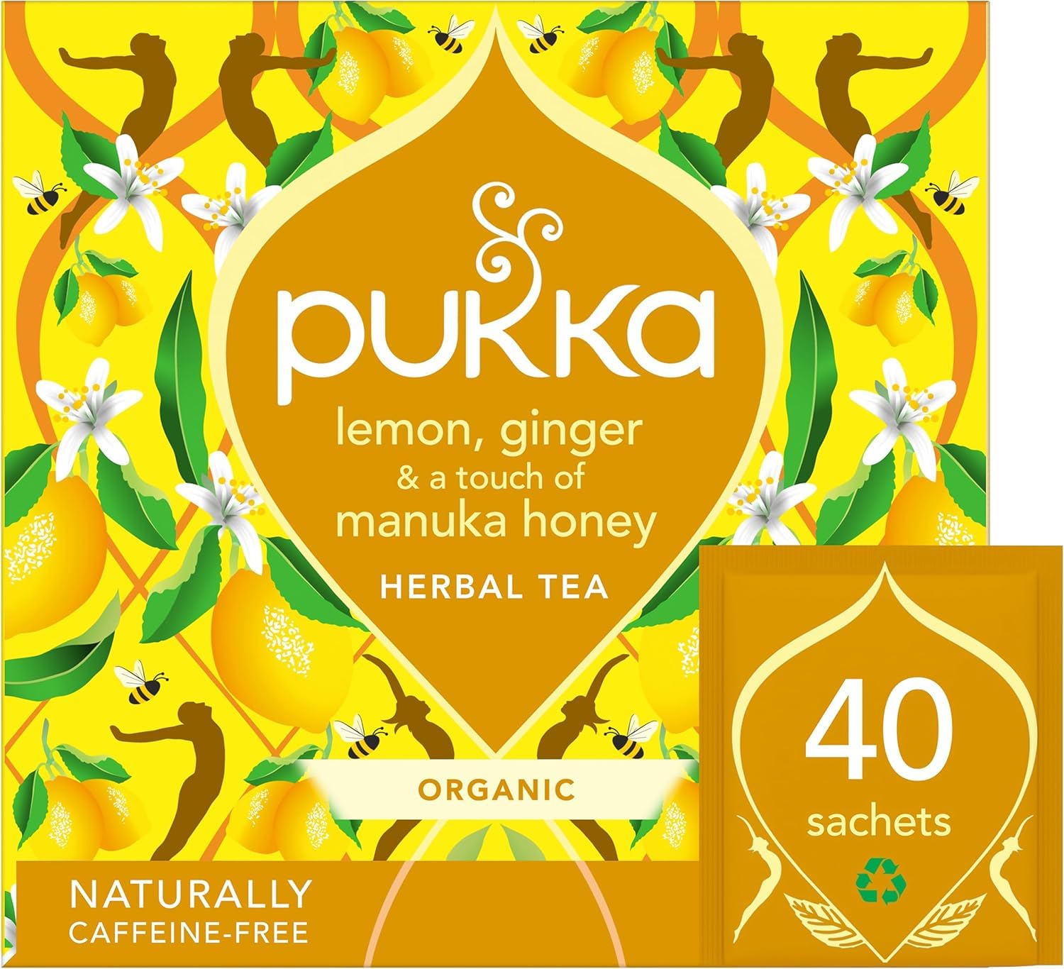 Pukka Herbs Organic Lemon, Ginger and Manuka Honey Herbal Tea - 40 Count Teabags | Immune Boosting 1