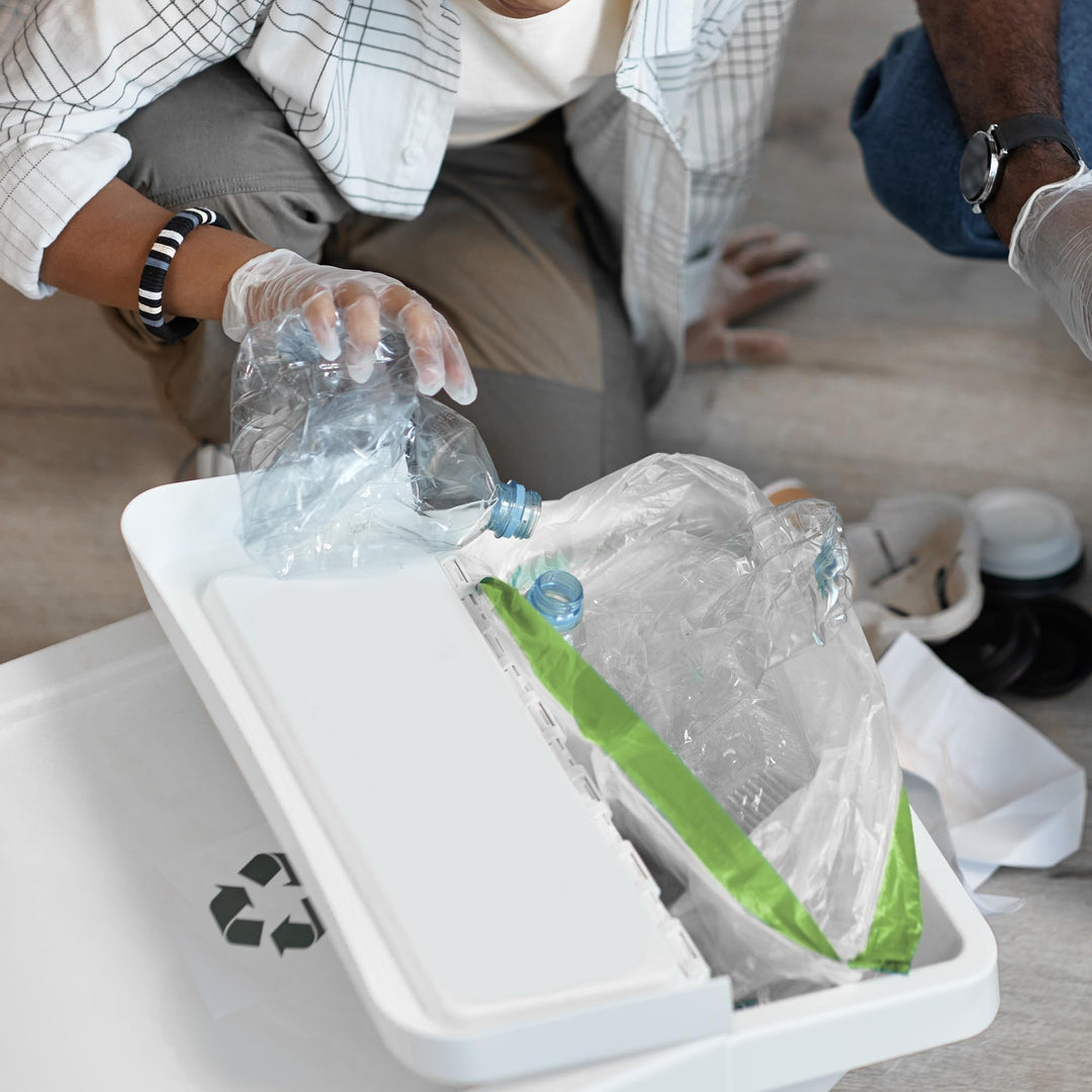 EcoBag 40 Pack White Kitchen Drawstring Bin Liner - 30L - 25 Microns - 232 Model