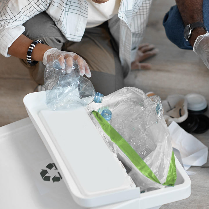 EcoBag 40 Pack White Kitchen Drawstring Bin Liner - 30L - 25 Microns - 232 Model
