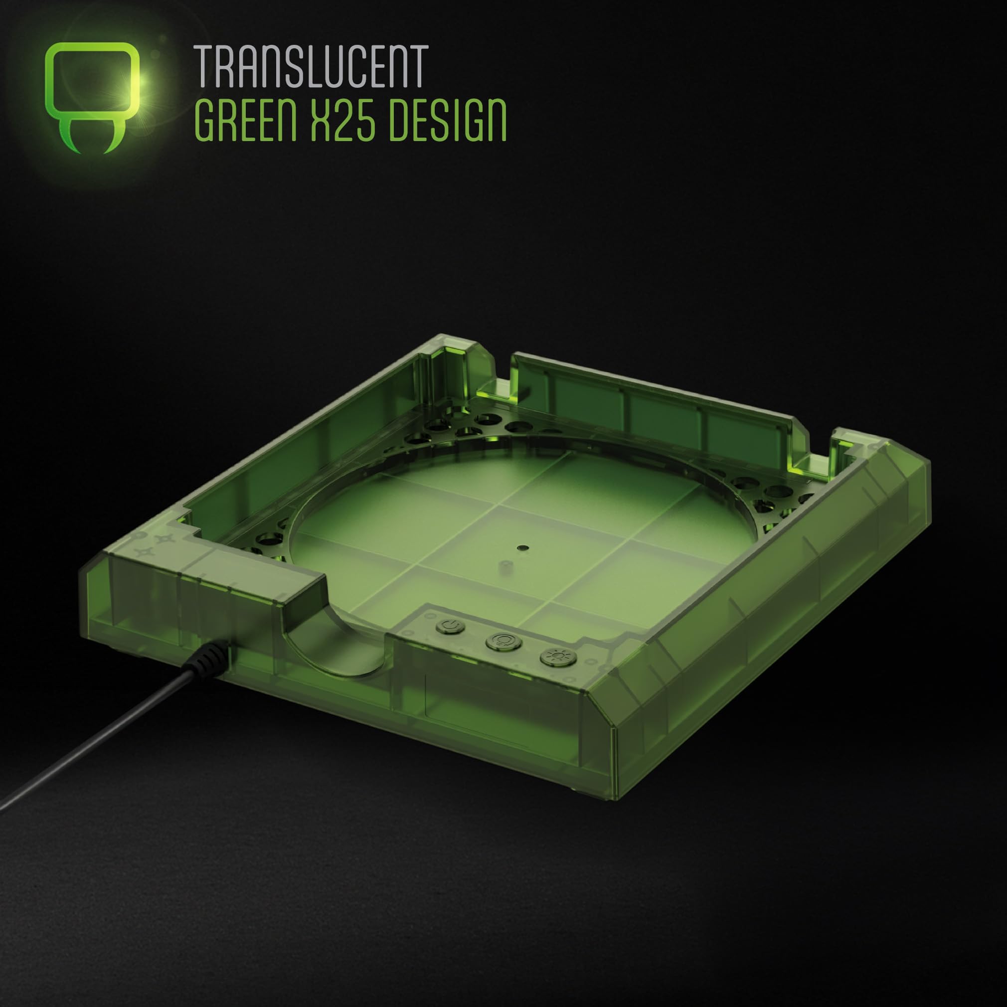 Venom X25 LED Console Stand for Xbox Series X - Translucent Green, Customizable Lighting 3