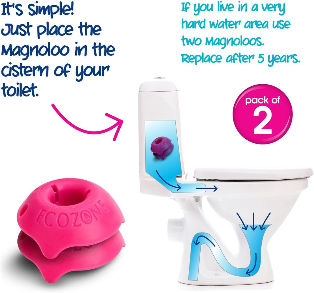 Ecozone Magnoloo Anti Limescale Treatment for Toilets - Pack of 2