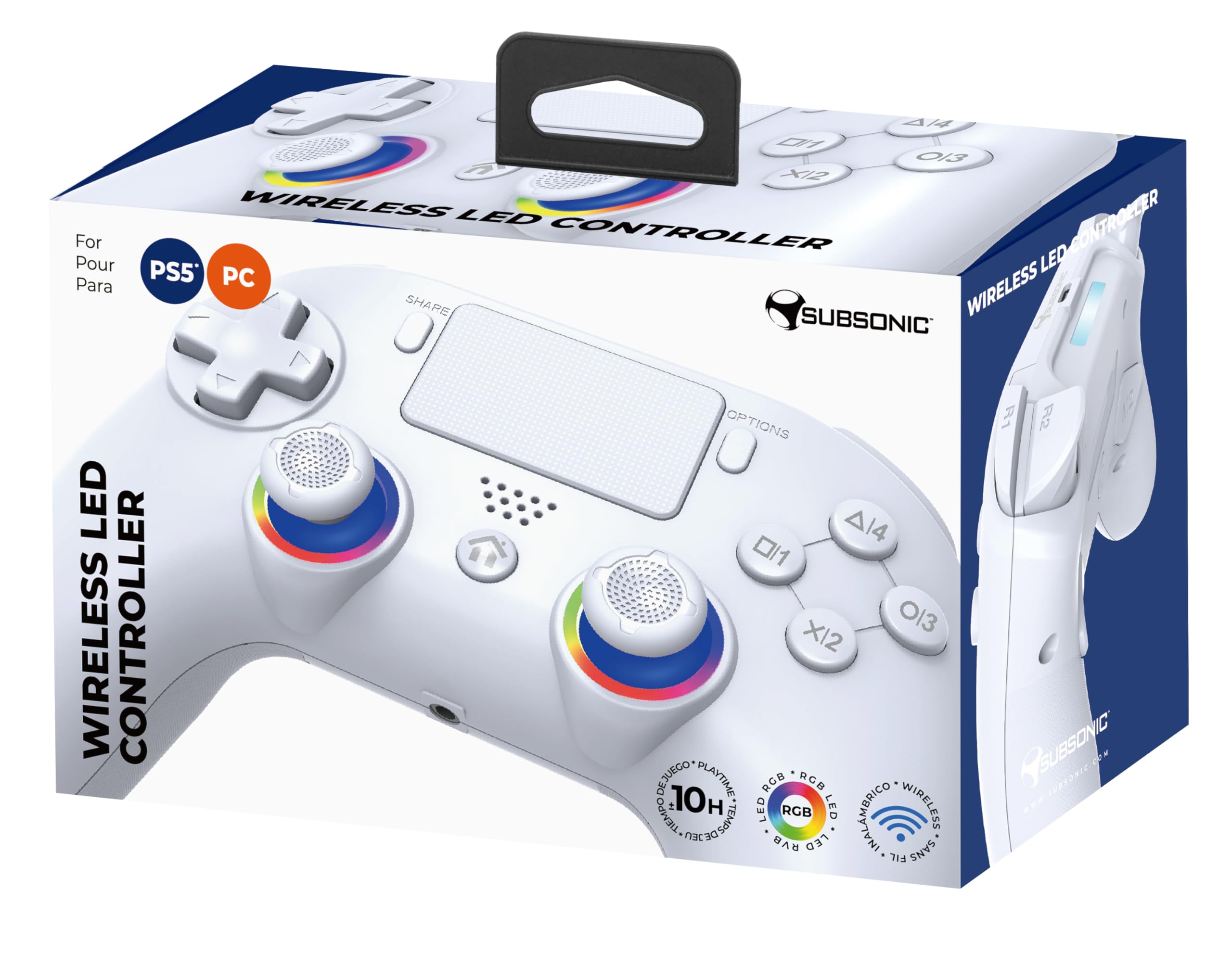 Subsonic – Wireless PS5/PC Controller with Programmable Paddles, RGB LEDs & Turbo Function 2