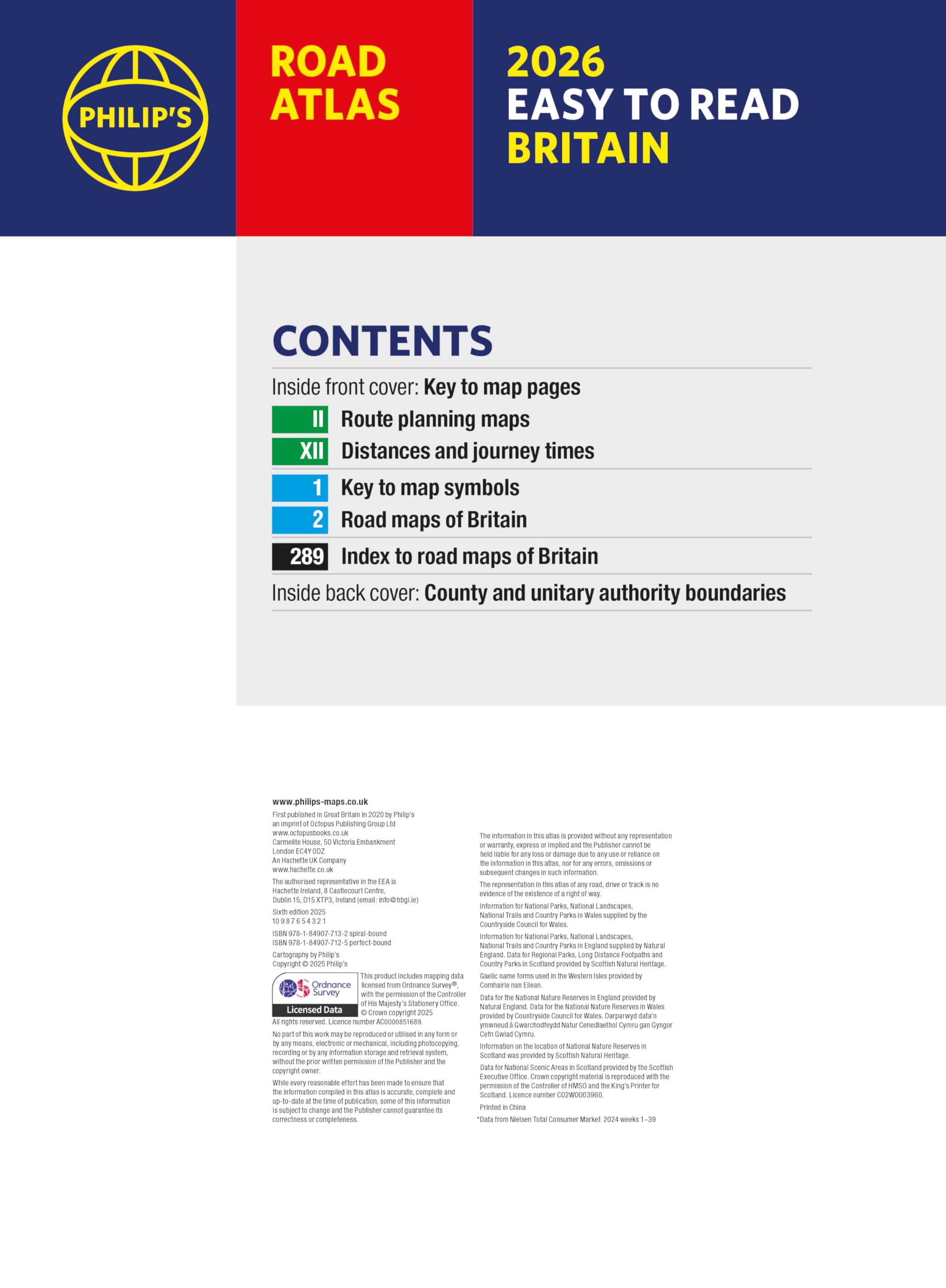 Philip's 2026 Easy to Read Road Atlas of Britain - A4 Spiral Bound | 1:150,000 Scale | 352 Pages