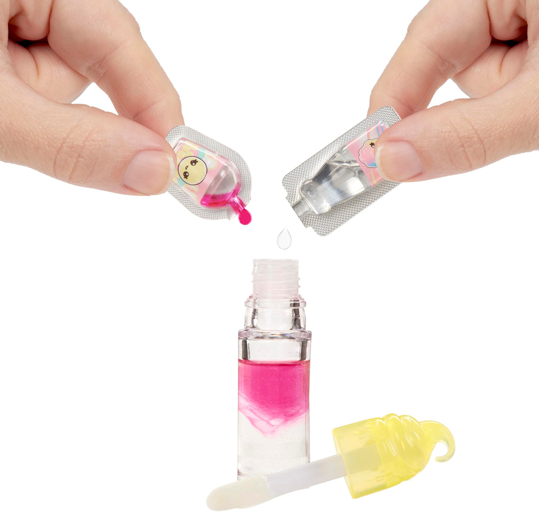 Yummiland Nia Candy Fluff Doll - DIY Lip Gloss Kit with Scented Character & Customizable Fashion
