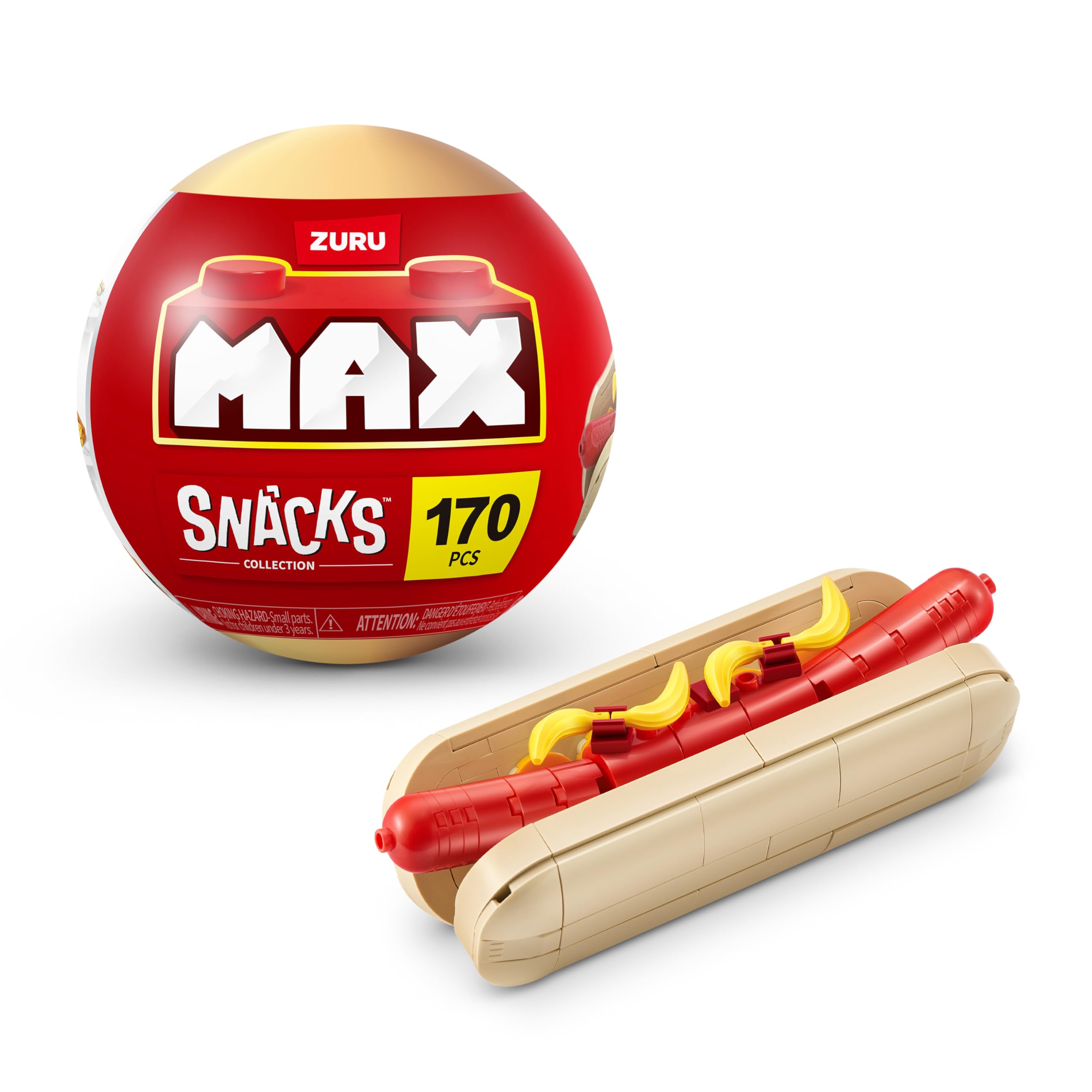 MAX Premium Snacks Building Bricks - Hotdog Collectible Mini Playset for Ages 3+ 1