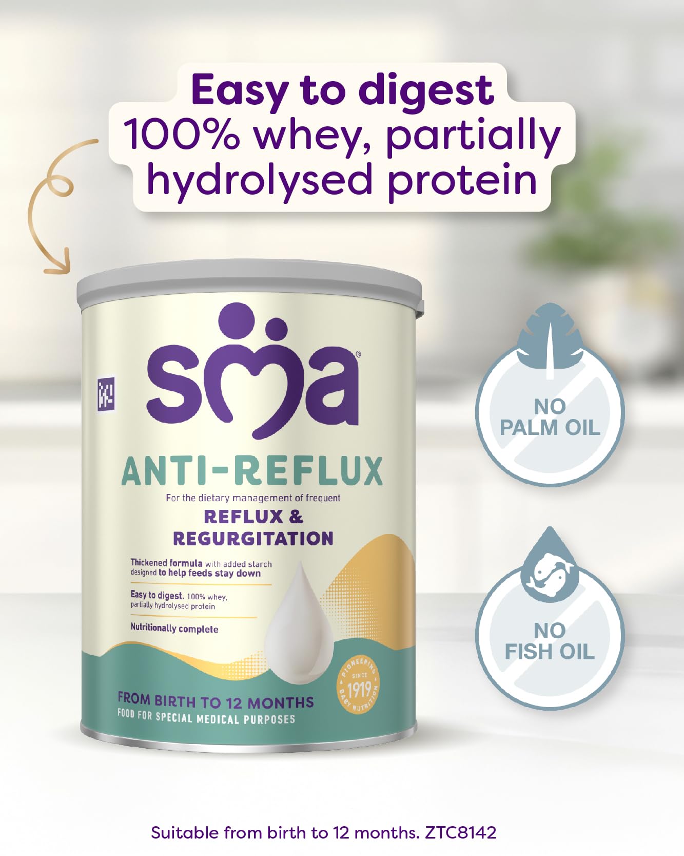 SMA Anti Reflux Baby Milk Powder Formula, From Birth, 800g (Pack of 1) 3