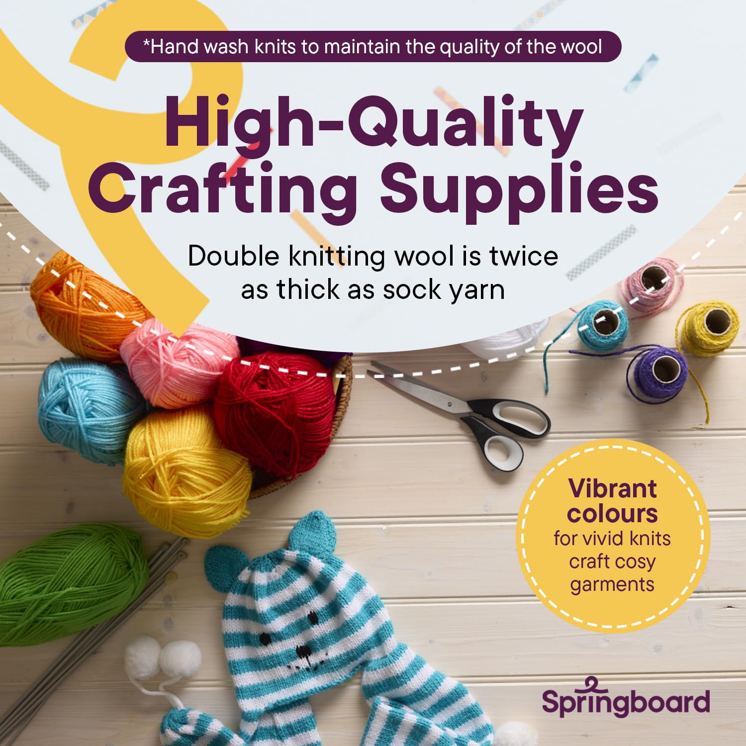 Springboard Acrylic Double Knitting Wool Multipack - 10 x 100g Balls | Assorted Bright Colours 3