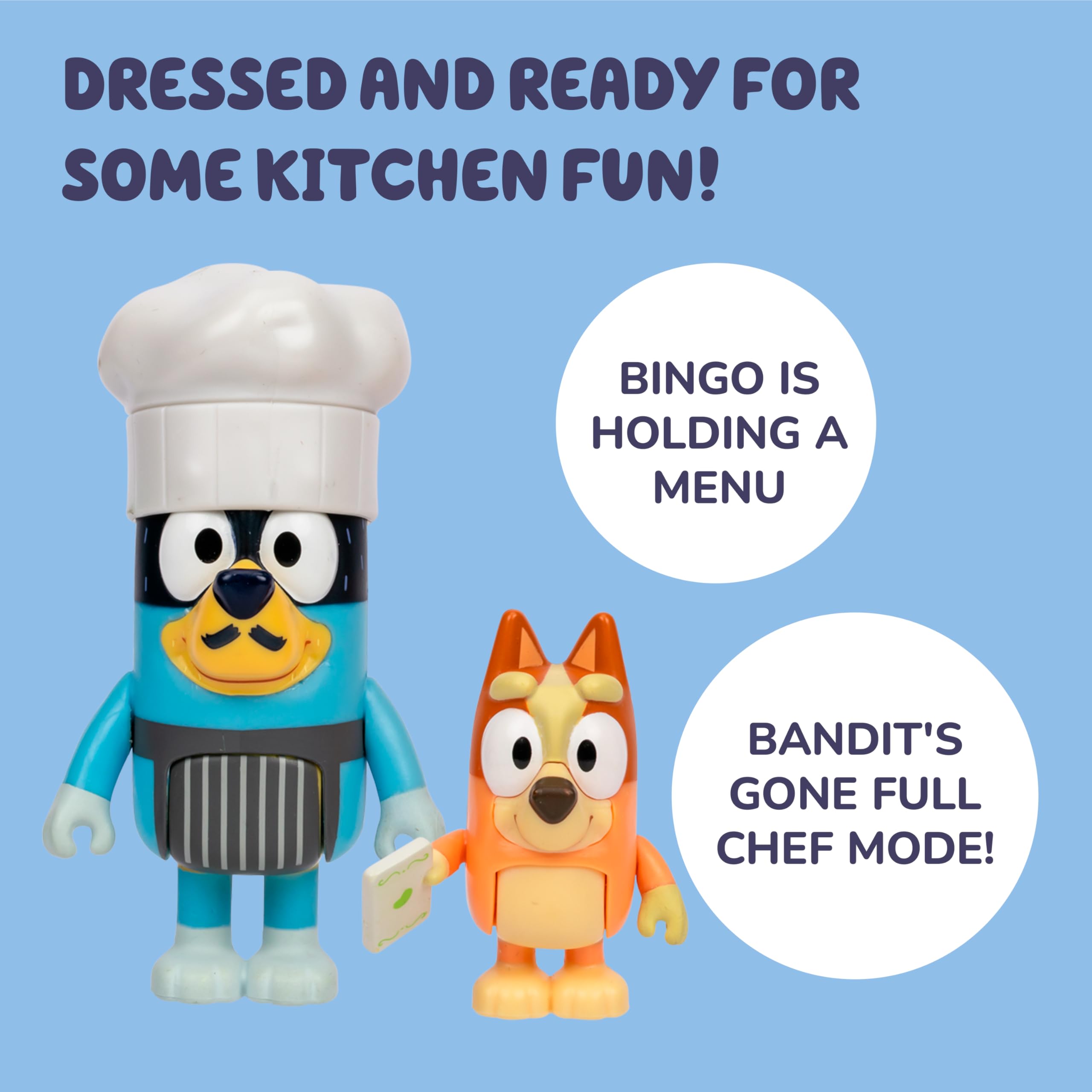 Bluey Pavlova 4-Pack Playset - Includes Chilli, Bluey, Bingo & Bandit Figures