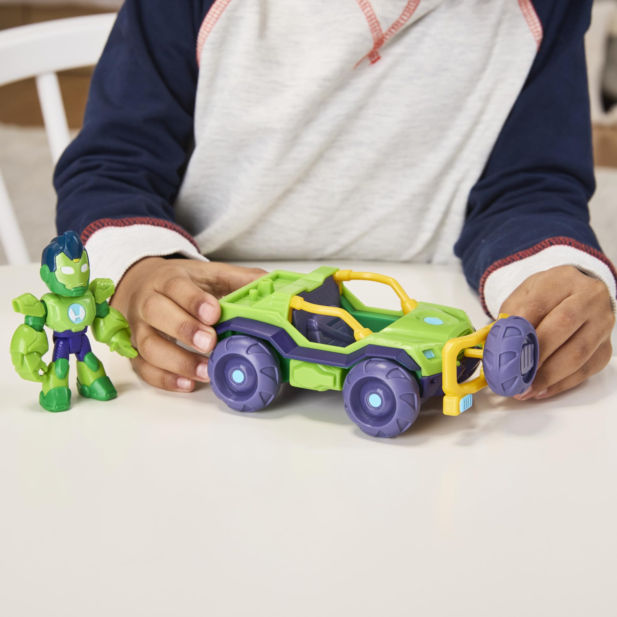 Marvel Iron Hulk Action Figure & Toy Vehicle Set with 2-in-1 Accessory | 7.6-CM Scale | Ages 3+ 7