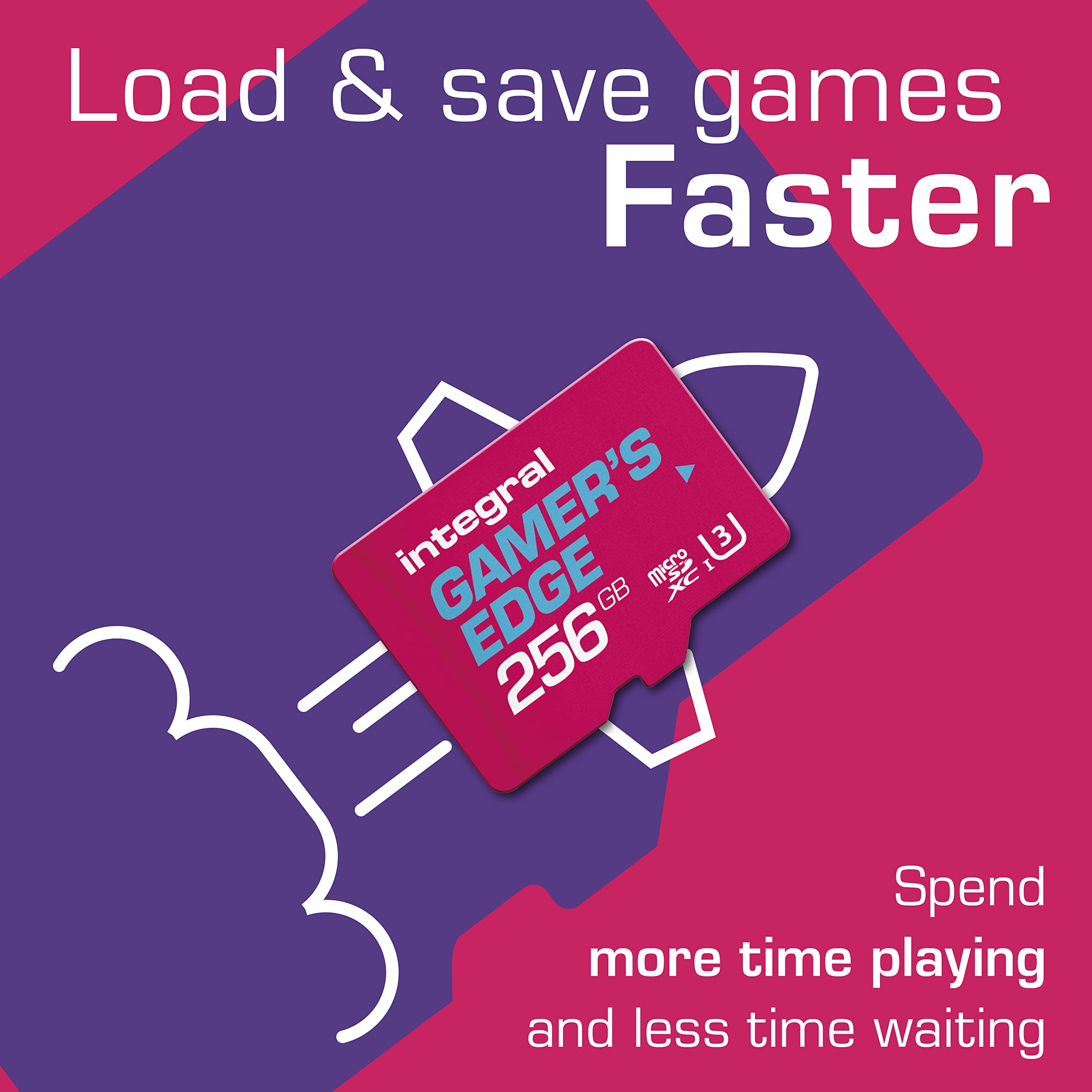 Integral Gamer's Edge Micro SD Card - 256GB Storage for Nintendo Switch | 100MB/s Read 3