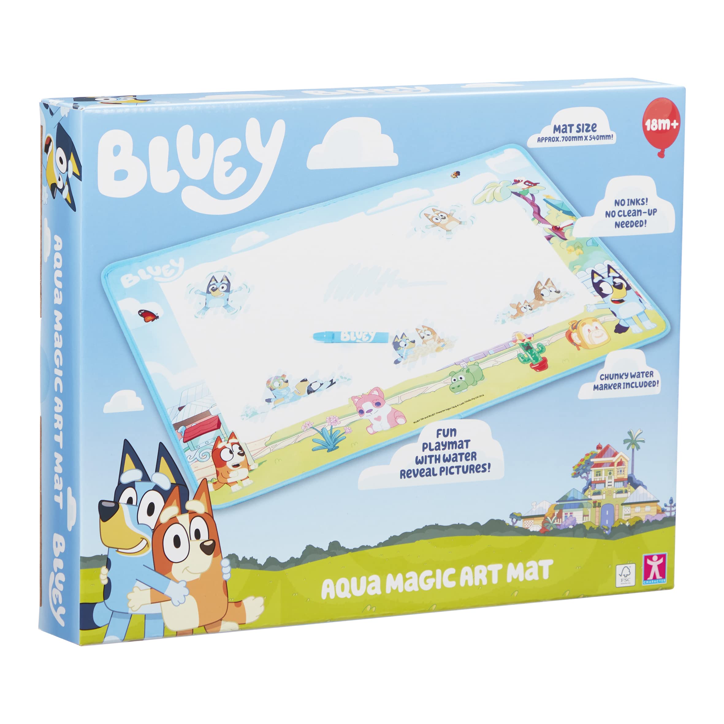 Character Options Bluey Aquamagic Art Mat - Mess-Free Creative Play for Ages 3+ 1