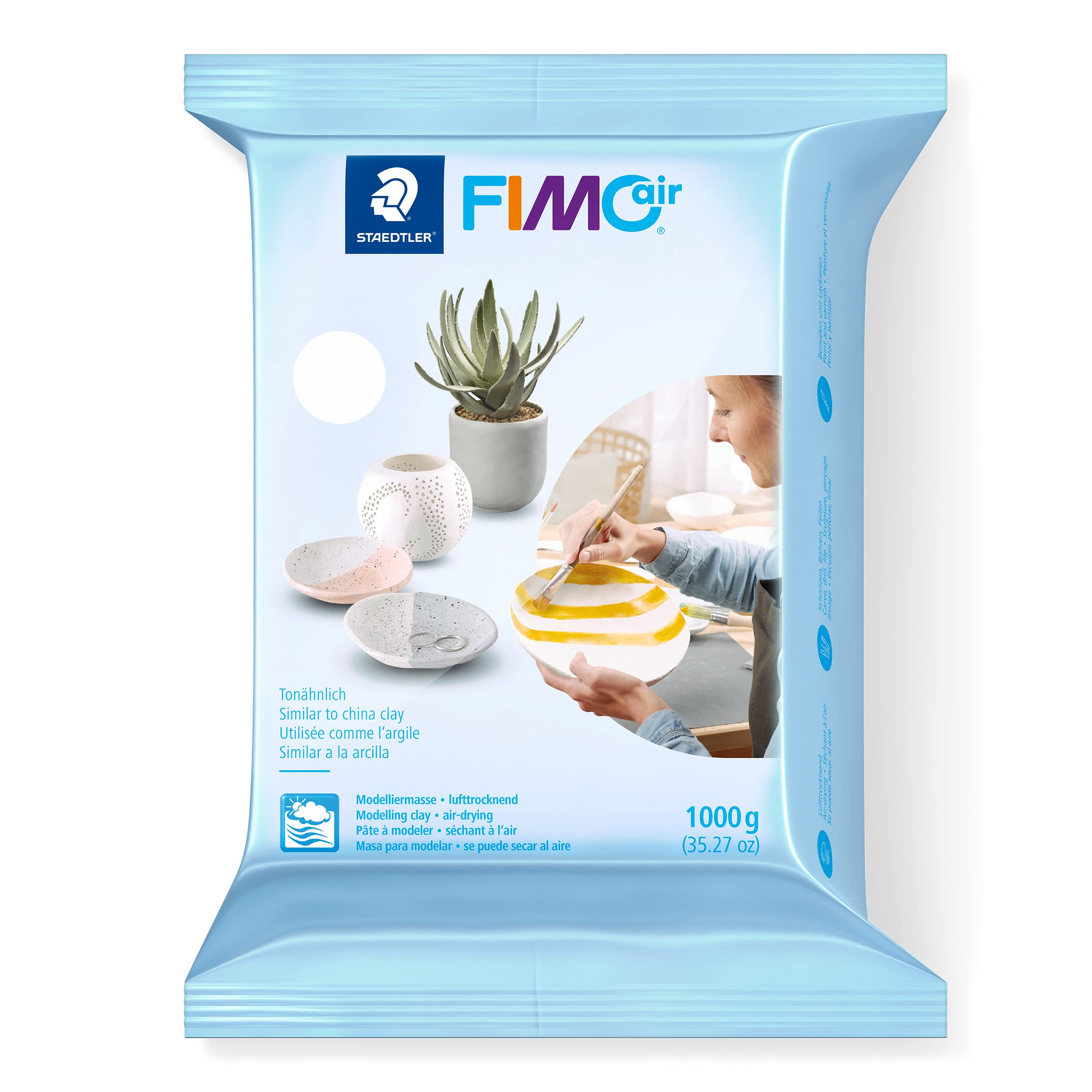 STAEDTLER FIMO Air Basic - Air-Drying Modelling Clay | 1 kg White | Kid Age Range 1